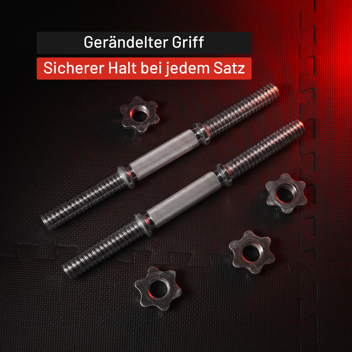 Kurzhantel 2er Set 42 cm mit Sternverschlüssen