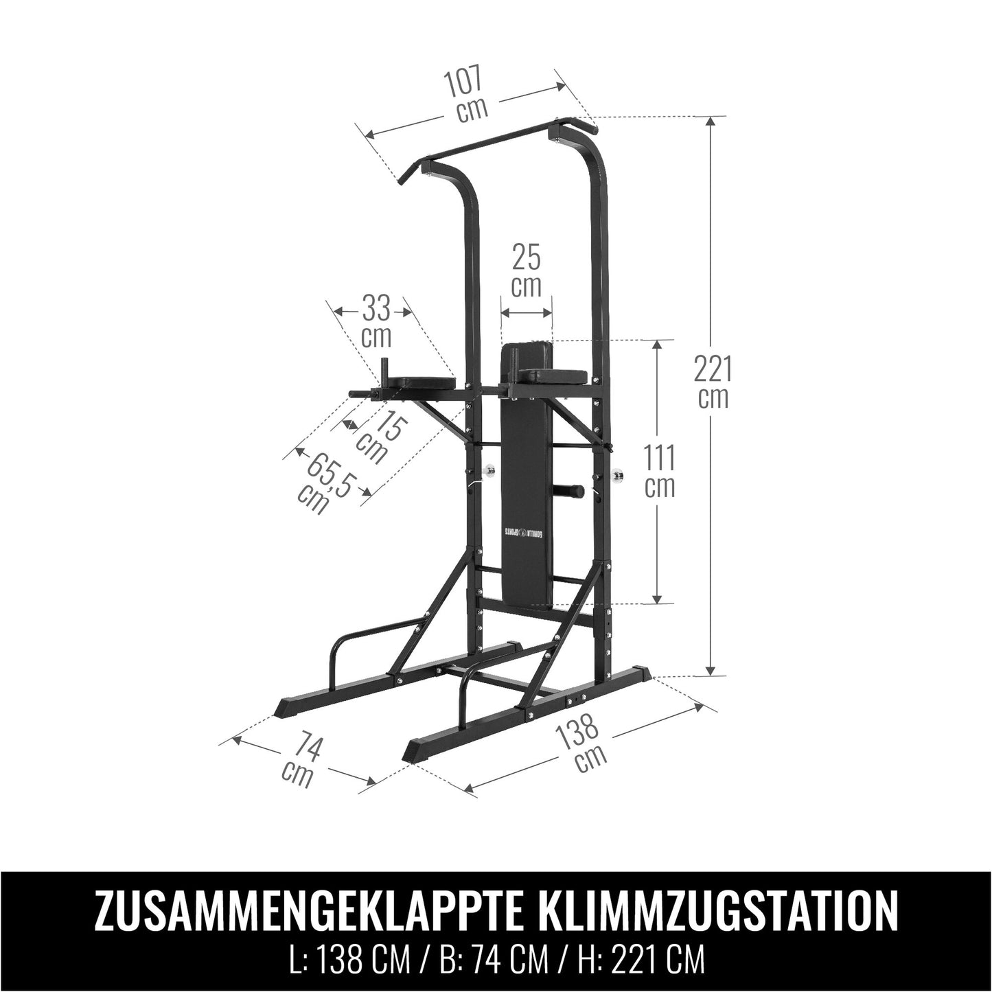 Dip Station inkl, Klimmzugstange und Hantelbank