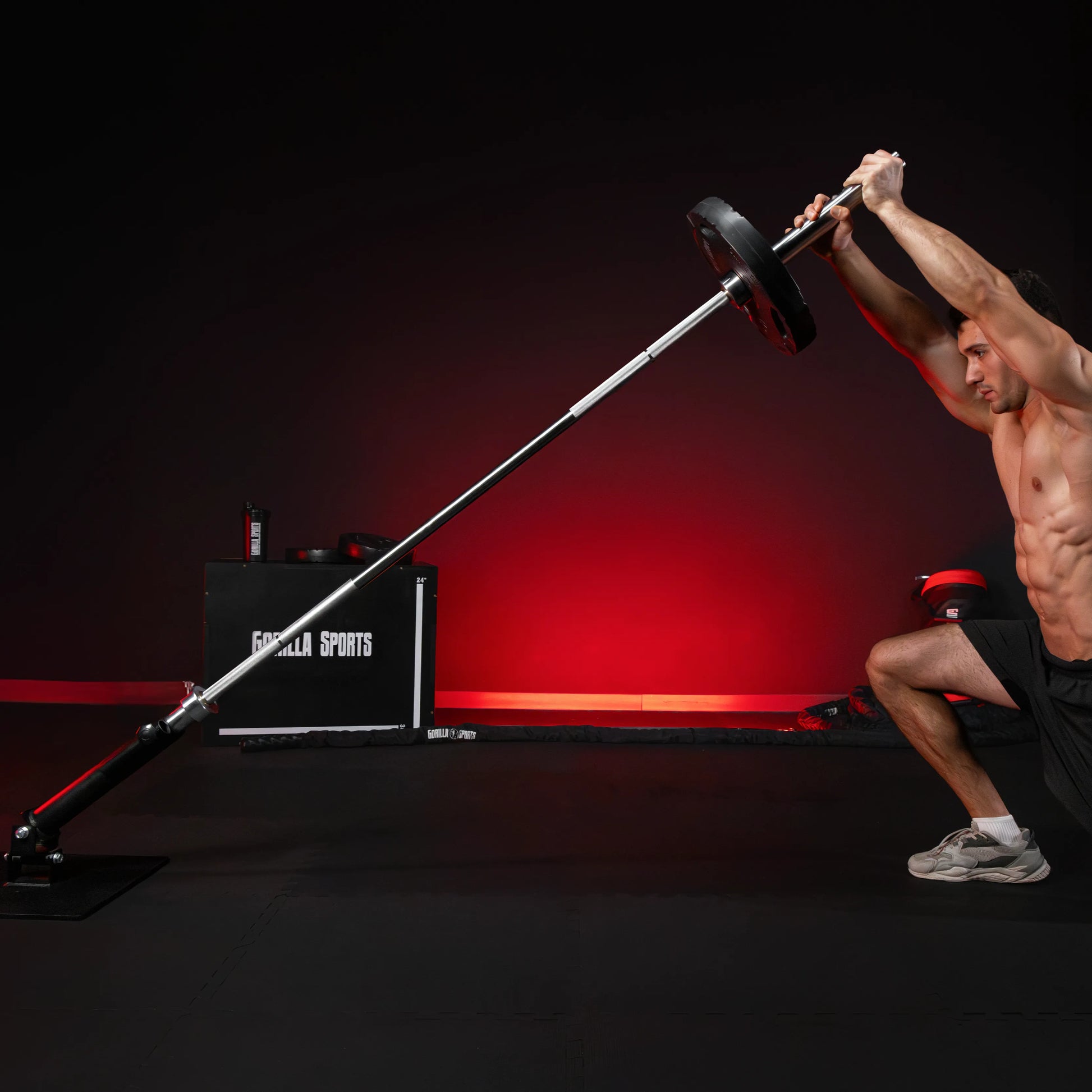 Langhanteltrainer T-Bar Row in Schwarz - Gorilla Sports DE