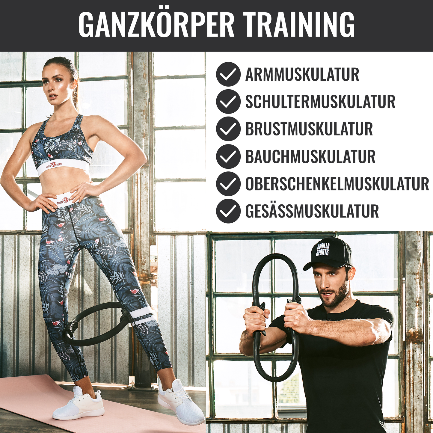 Pilates Ring gepolstert 39 cm - Gorilla Sports DE