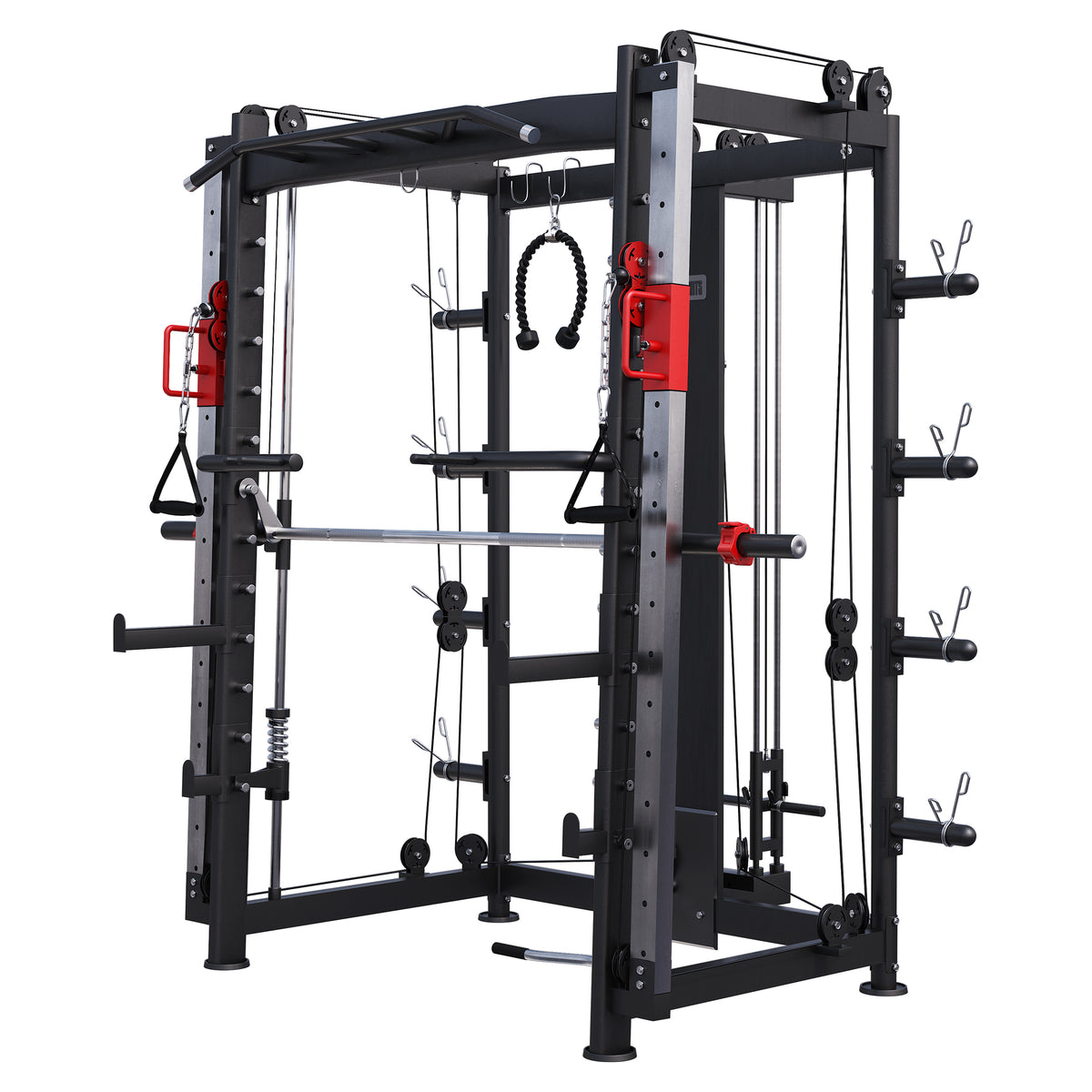Smith Machine inkl, Klimmzugstange, Dipgriffen und Kabelzug