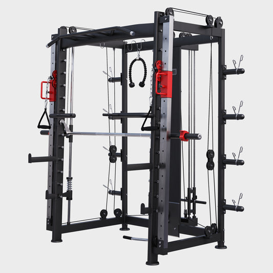 Smith Machine inkl, Klimmzugstange, Dipgriffen und Kabelzug
