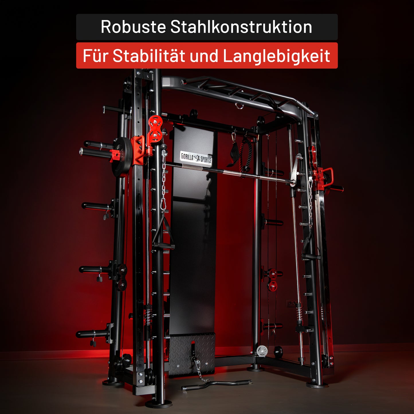 Smith Machine inkl, Klimmzugstange, Dipgriffen und Kabelzug
