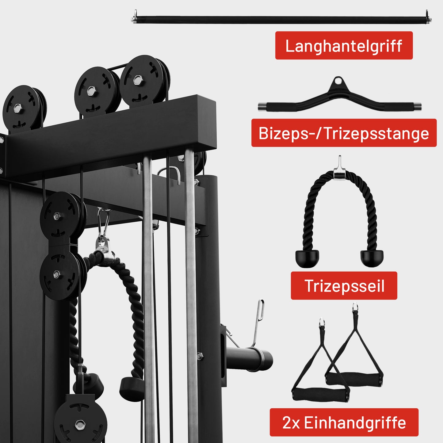 Smith Machine inkl, Klimmzugstange, Dipgriffen und Kabelzug