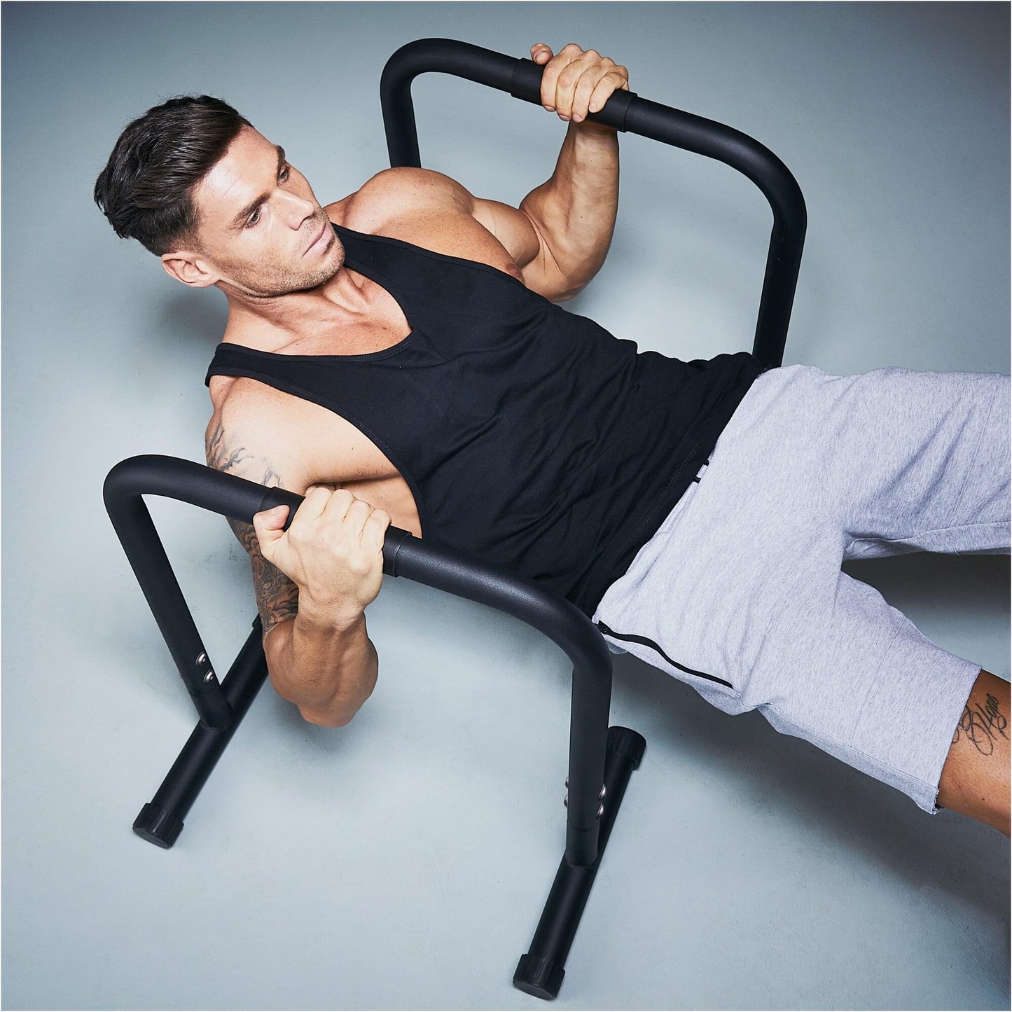 Push-up Stand Bar Parallettes Schwarz/Rot/Blau