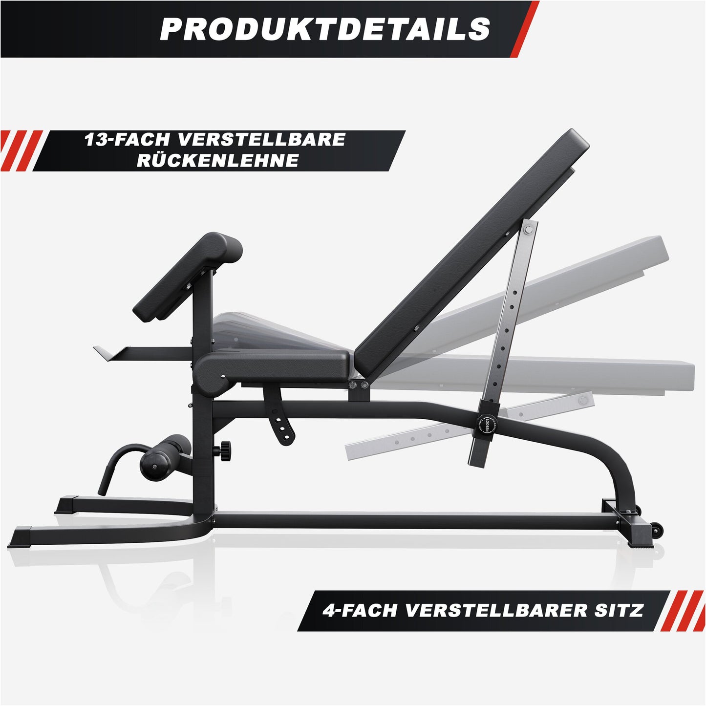 Verstellbare Schrägbank inkl. Beinstrecker und Curlpult