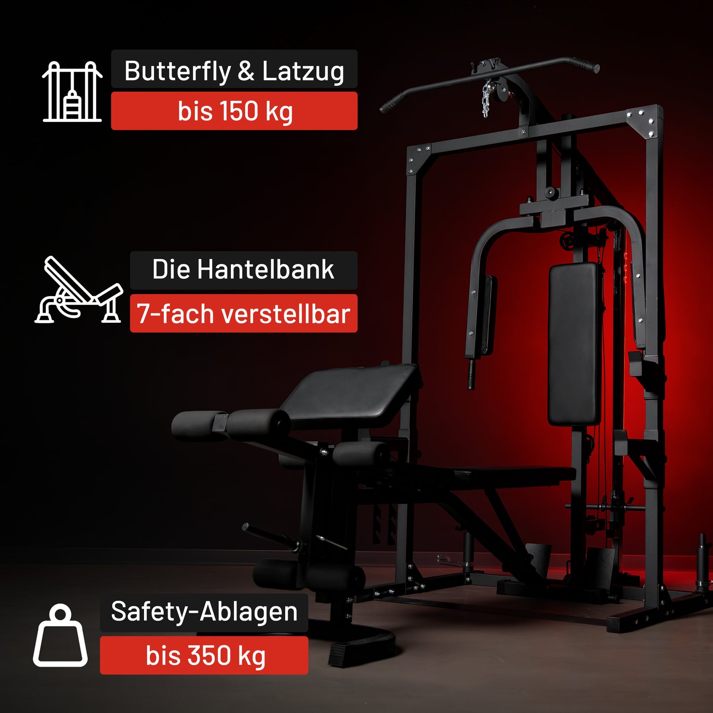 Kraftstation Home Gym inkl, Hantelbank