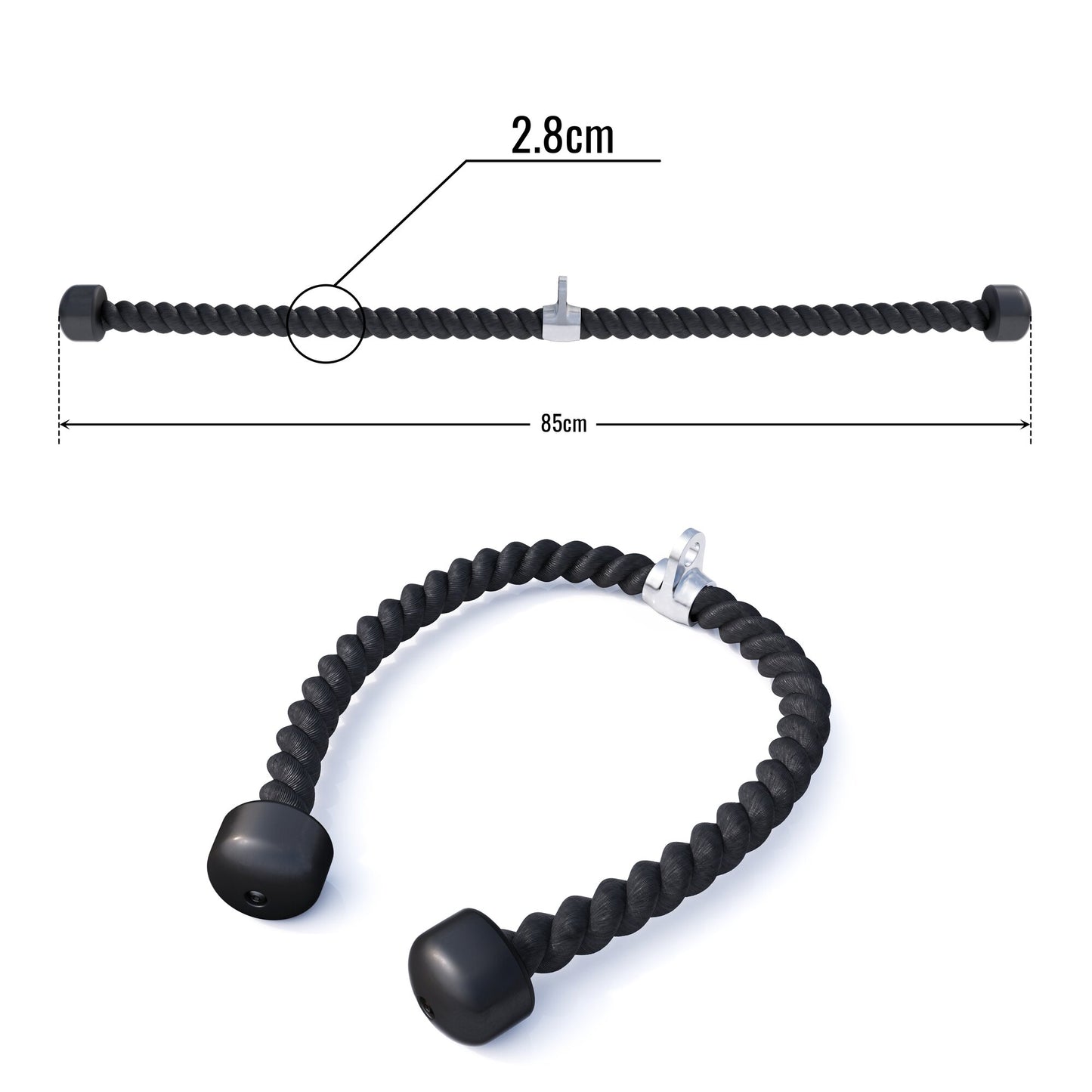 Nylon Tau inklusive Drehgelenk aus Chrom