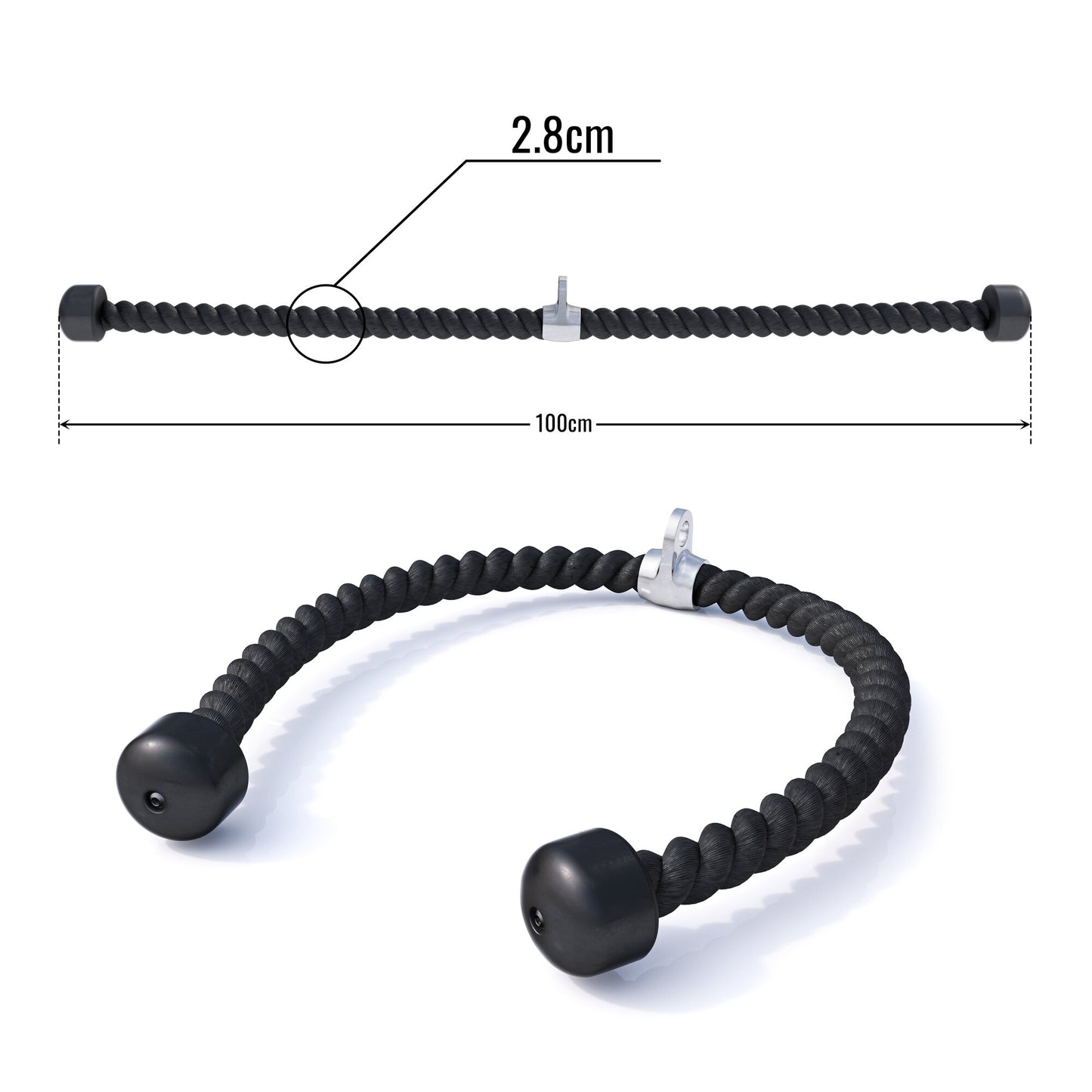 Nylon Tau inklusive Drehgelenk aus Chrom