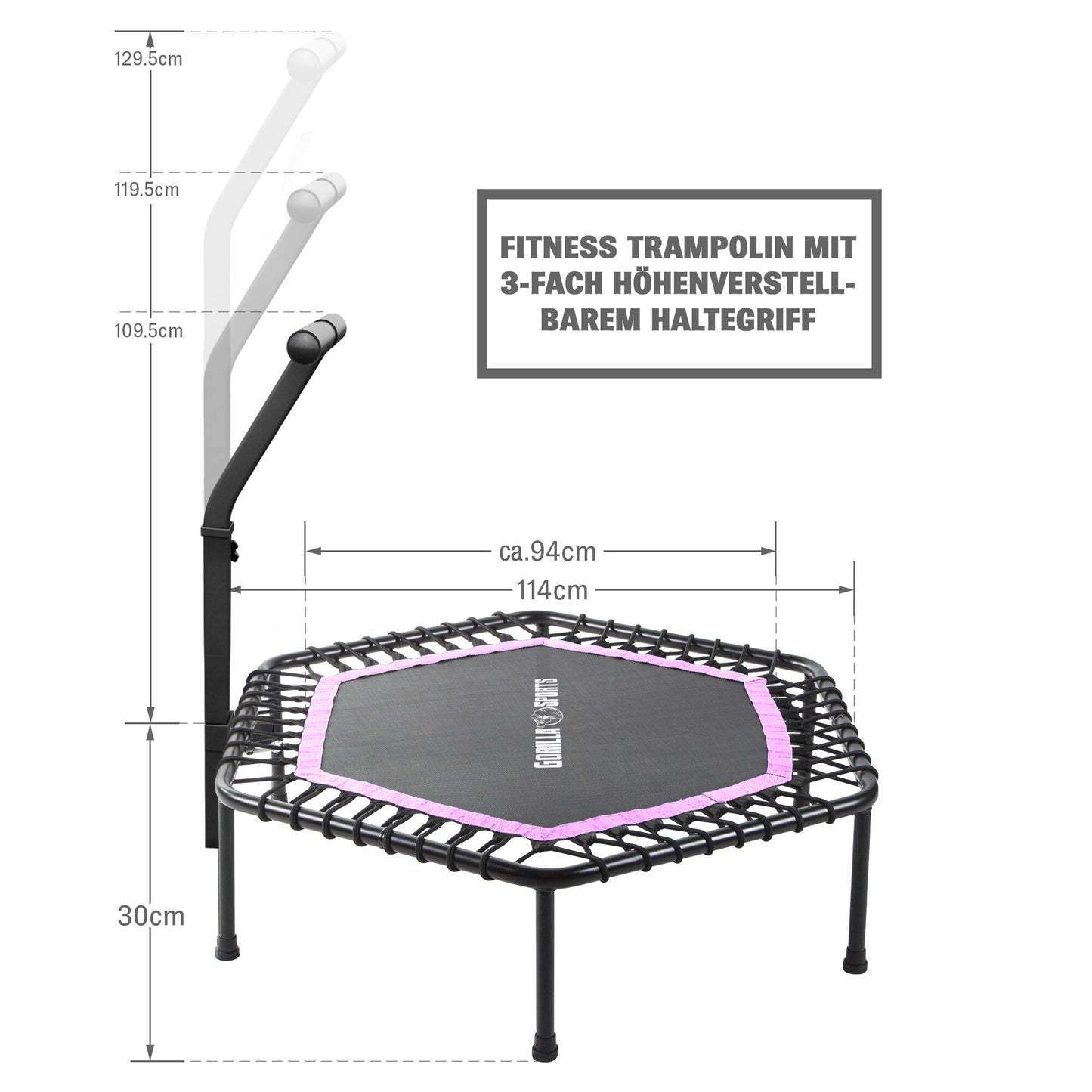 Fitness Trampolin mit Haltestange