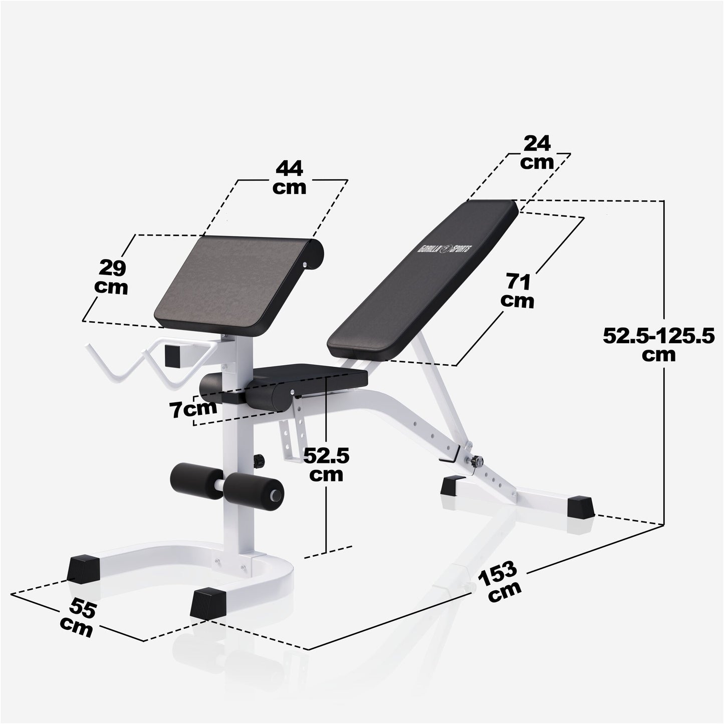 Schrägbank mit Squat Rack inkl, Langhantel Set 75 kg