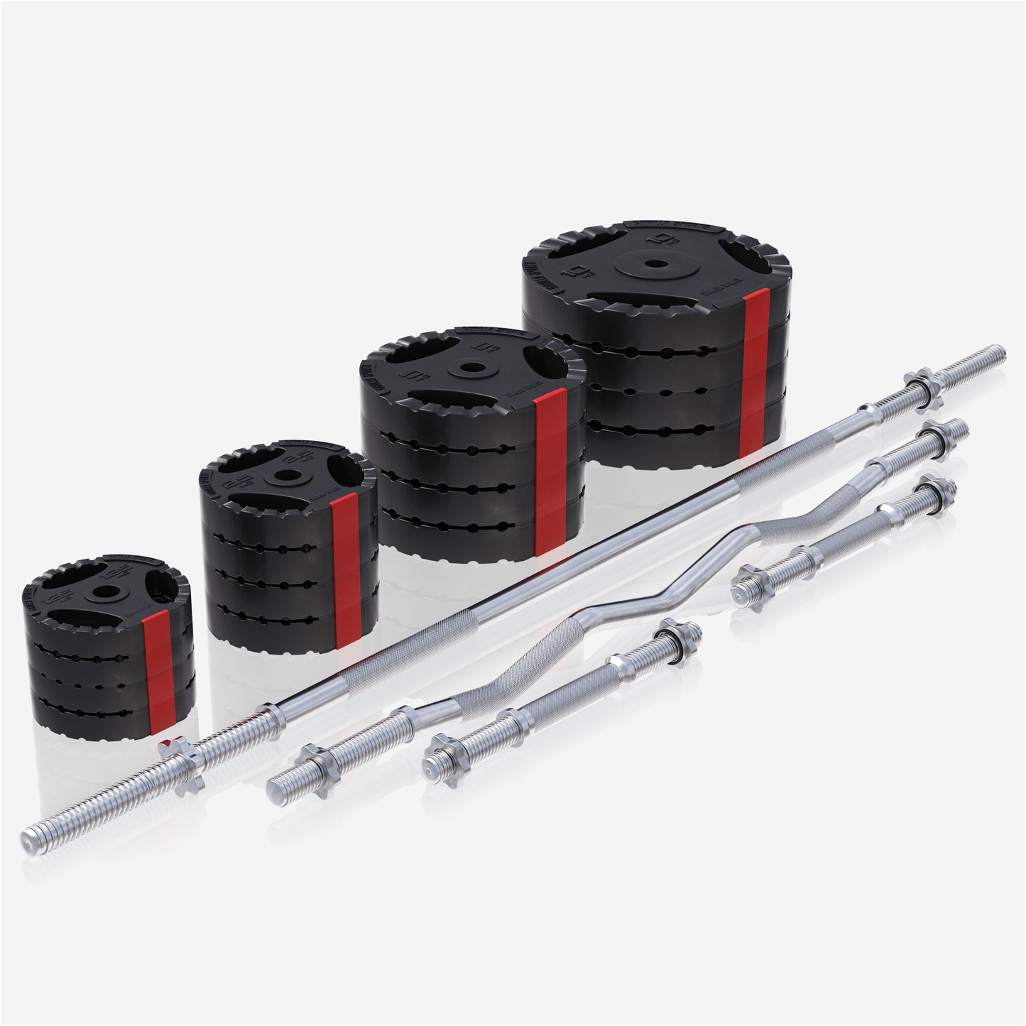 Schrägbank mit Squat Rack inkl, Langhantel Set 75 kg
