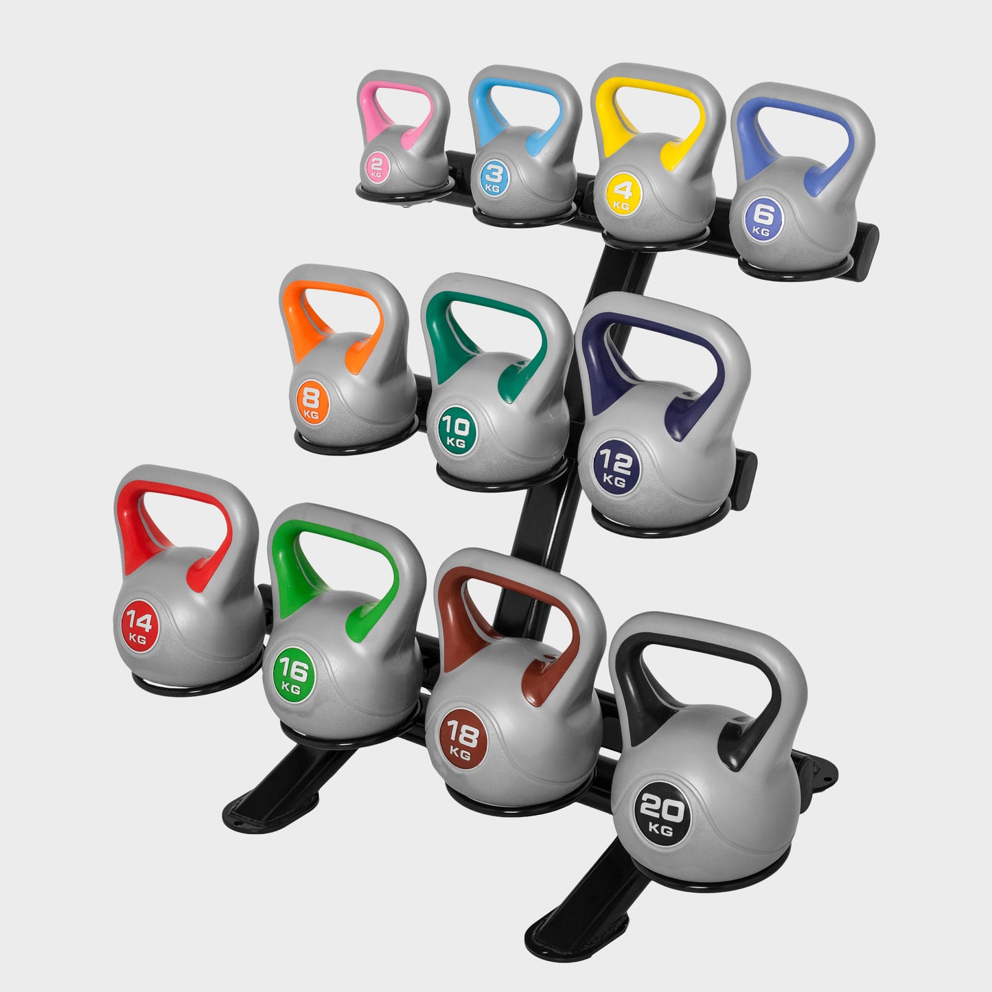 Kettlebell Kunststoff grau 2 - 20 kg