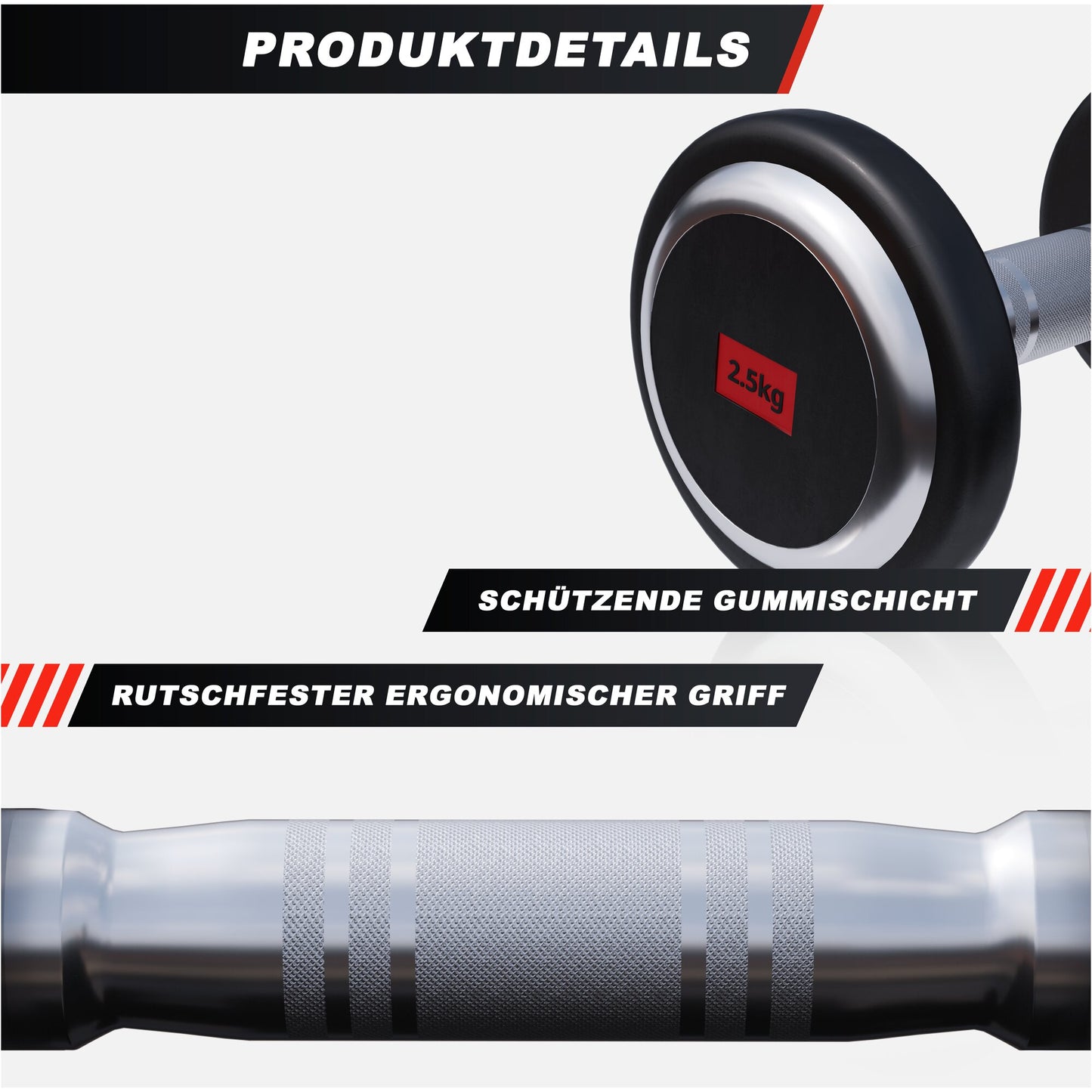 Kurzhantel Profi Gummi 2,5-50 KG