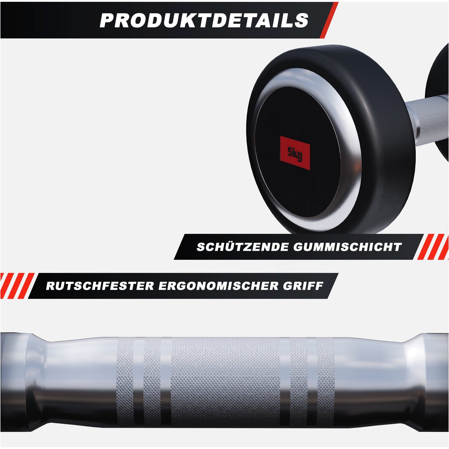 Kurzhantel Profi Gummi 2,5-50 KG