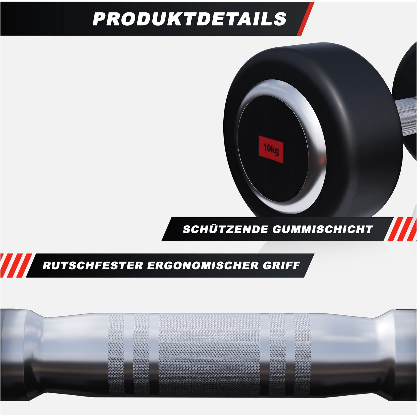 Kurzhantel Profi Gummi 2,5-50 KG