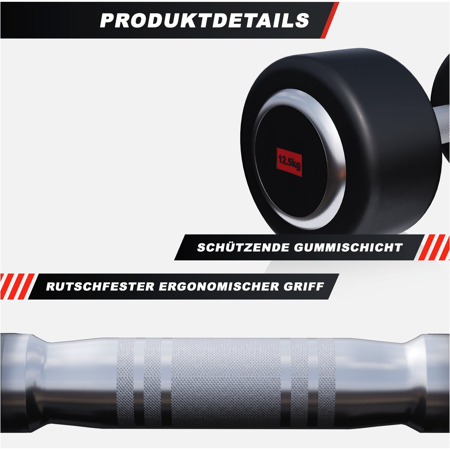 Kurzhantel Profi Gummi 2,5-50 KG
