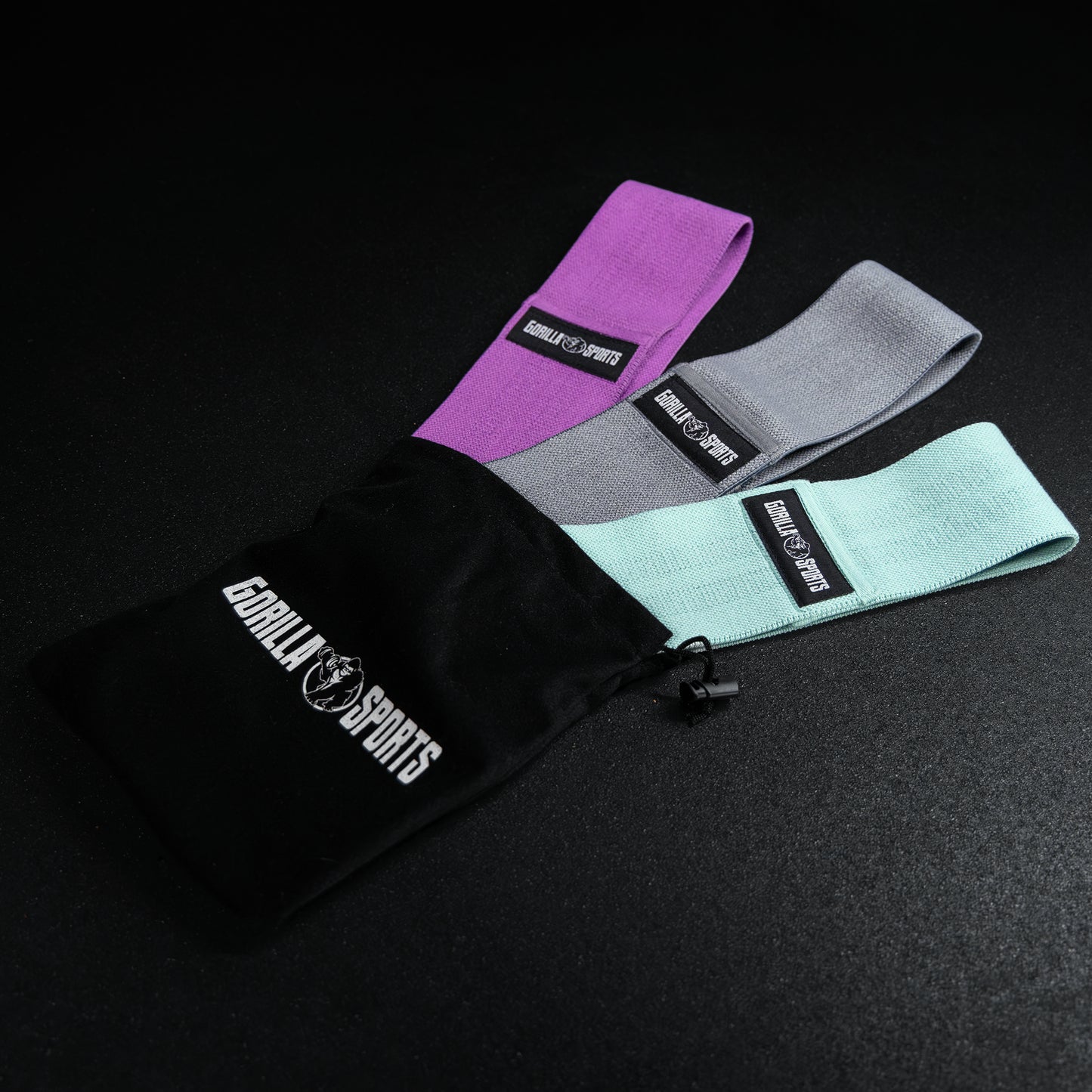 Resistance Band 3er Set aus Stoff inkl, Tragebeutel