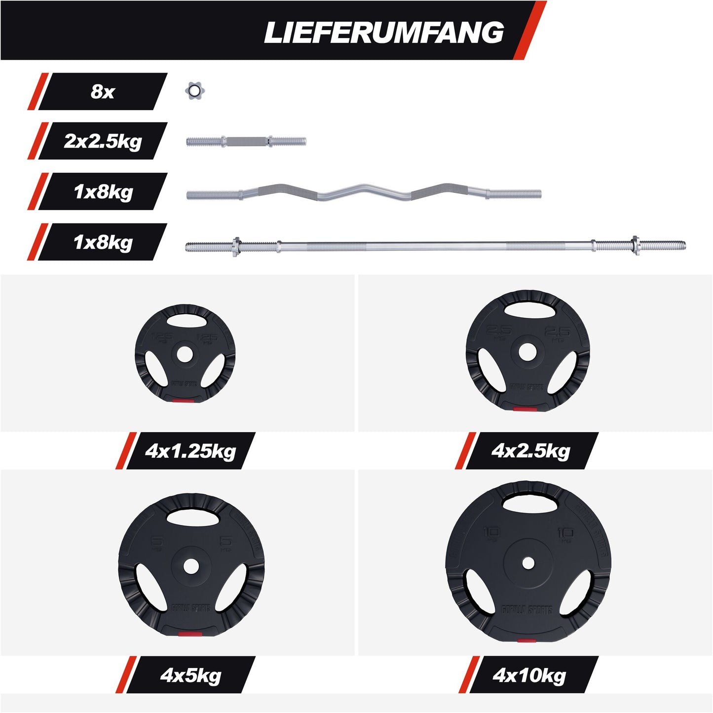 Kraftstation Universal inkl. Hantelset Kunststoff Gripper 100 kg