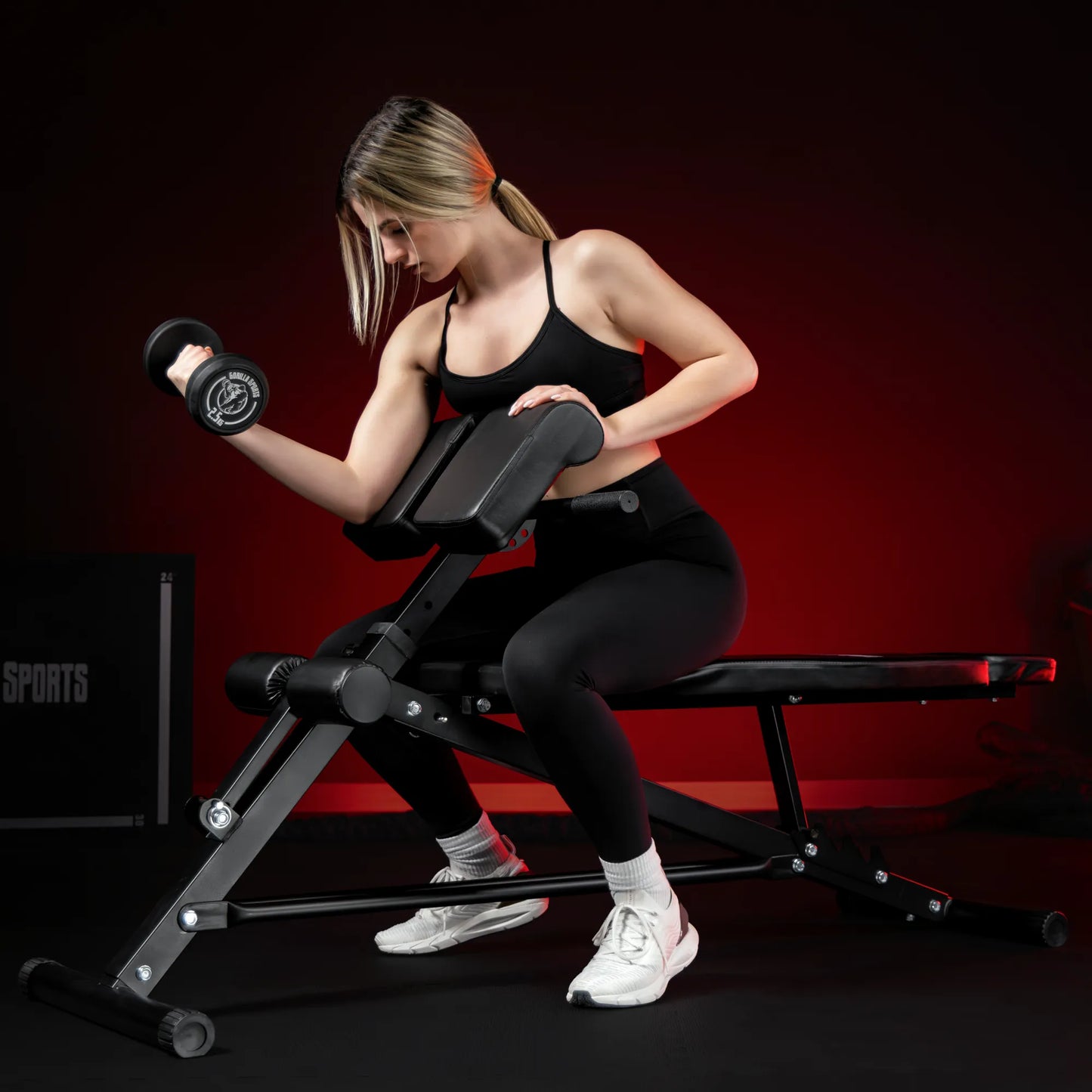 Hantelbank mit Hyperextension verstellbar