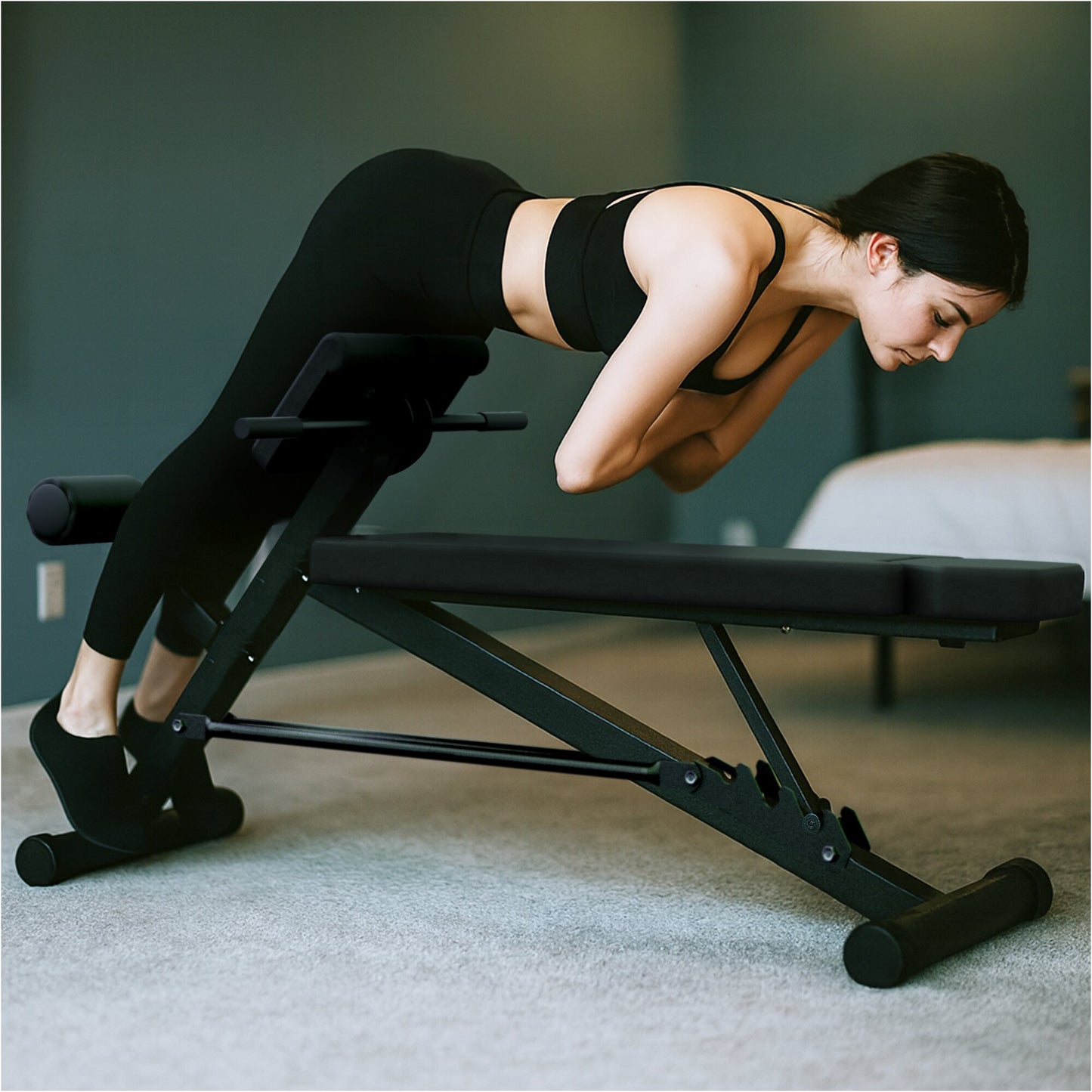 Hantelbank mit Hyperextension - Verstellbar