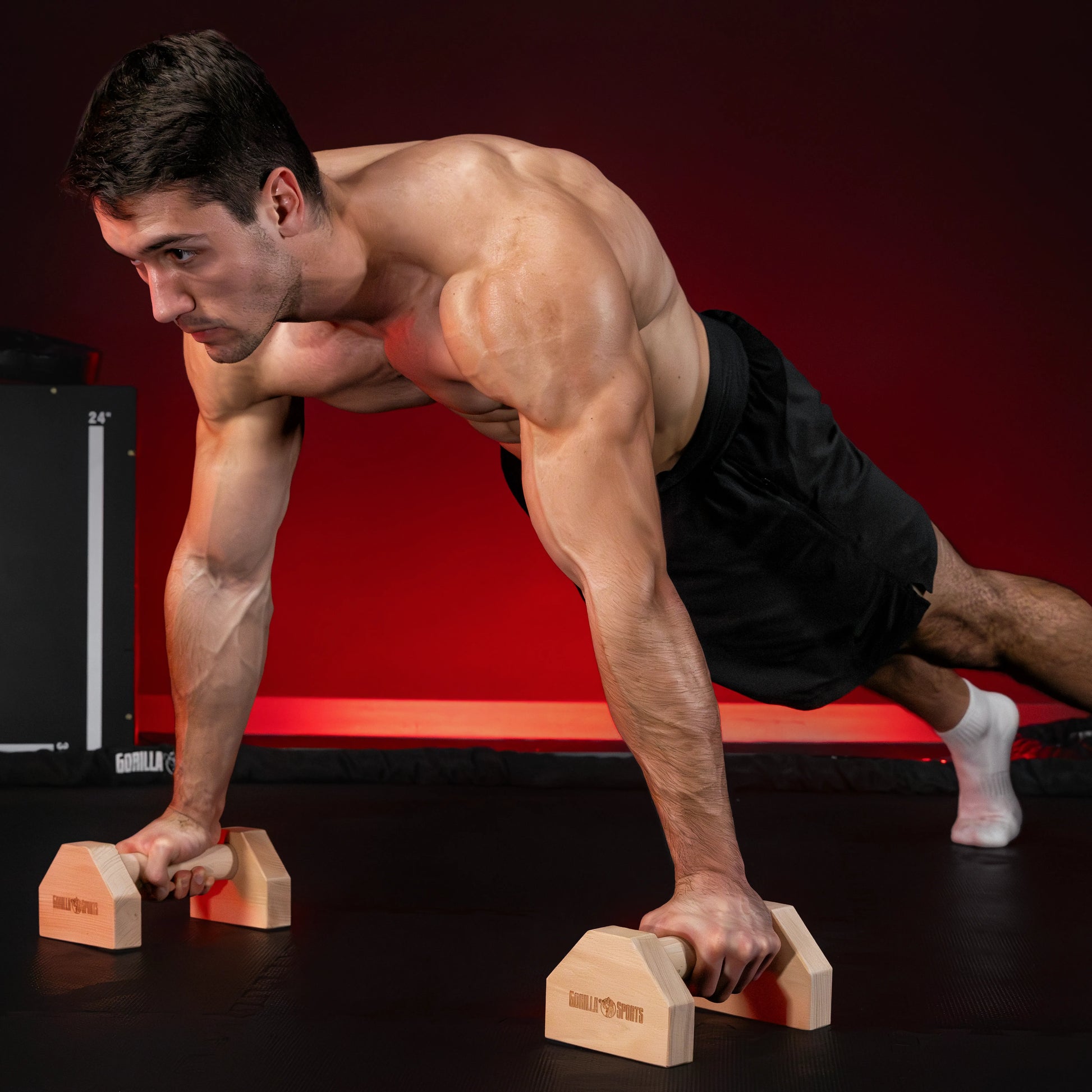 Liegestützgriffe aus Holz - Gorilla Sports DE