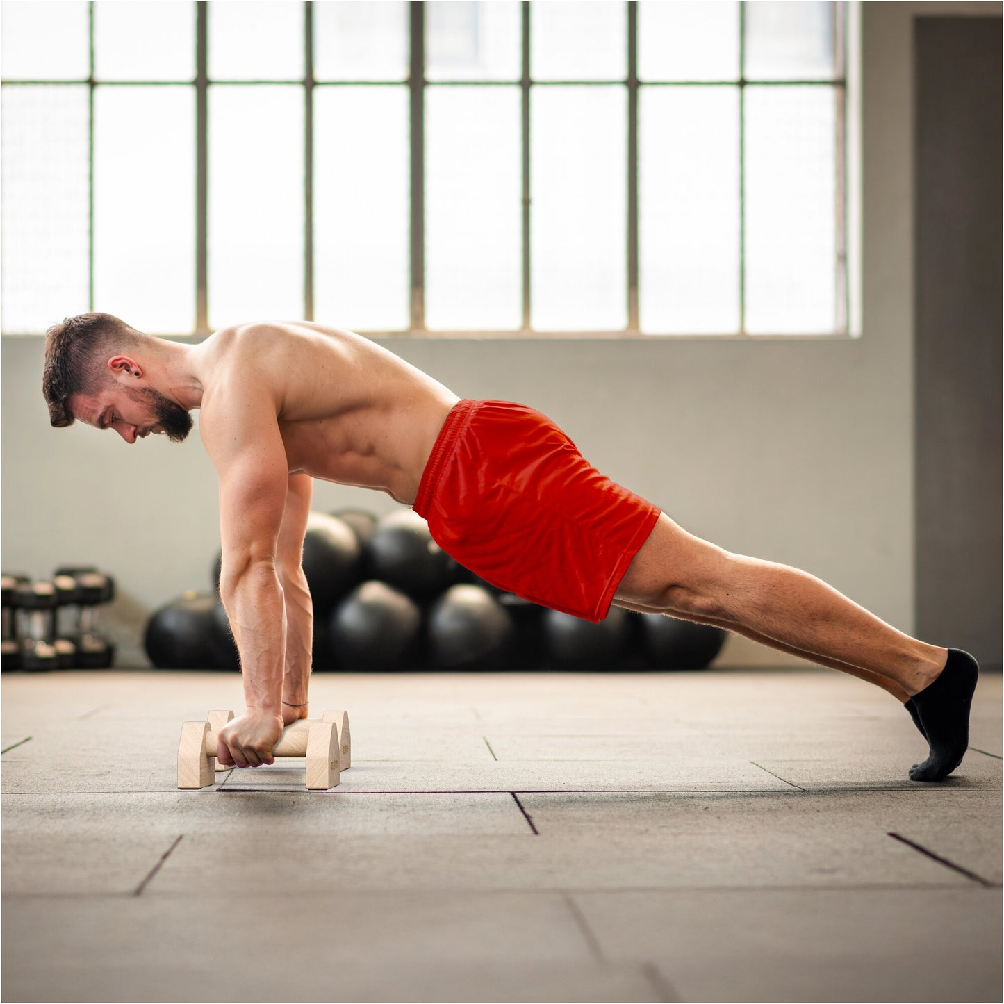 Liegestützgriffe aus Holz