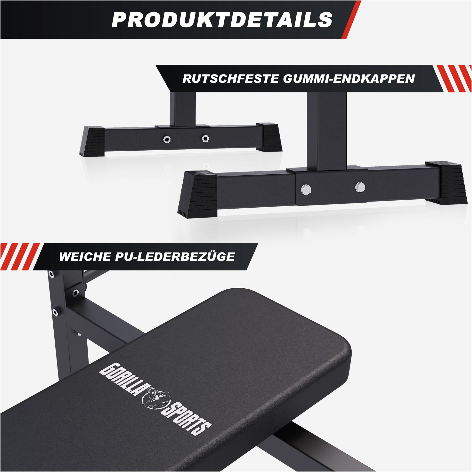 Hantelbank mit Ablage in Schwarz - Gorilla Sports DE