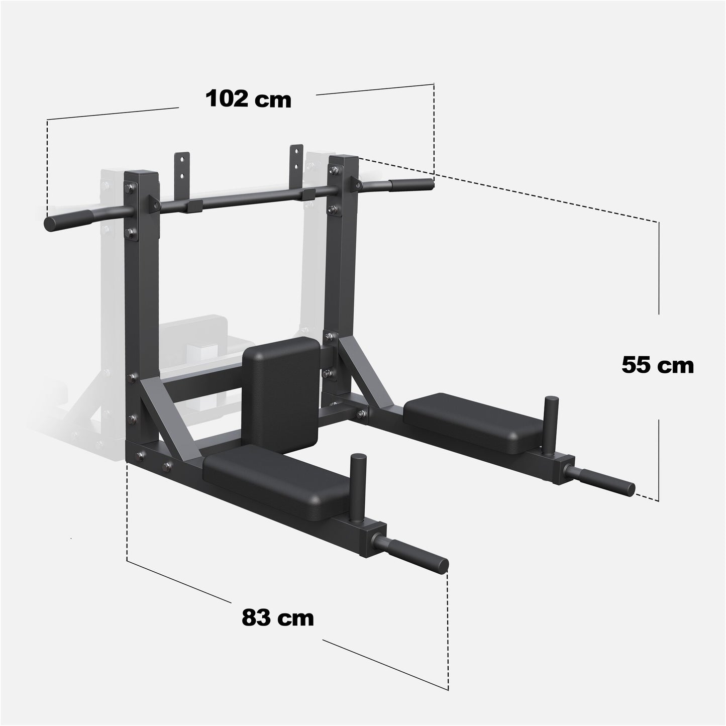Klimmzugstange 4in1 - Wandmontage