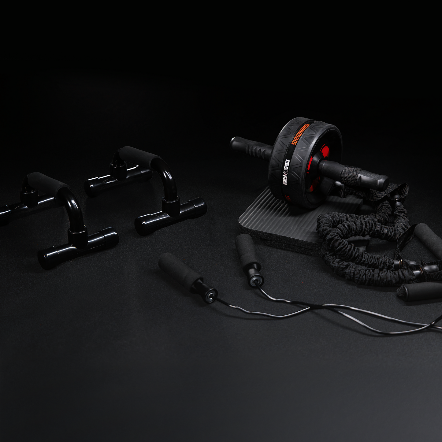 Ab Roller Set inkl, Kniematten, Springseil und Liegestützgriffe