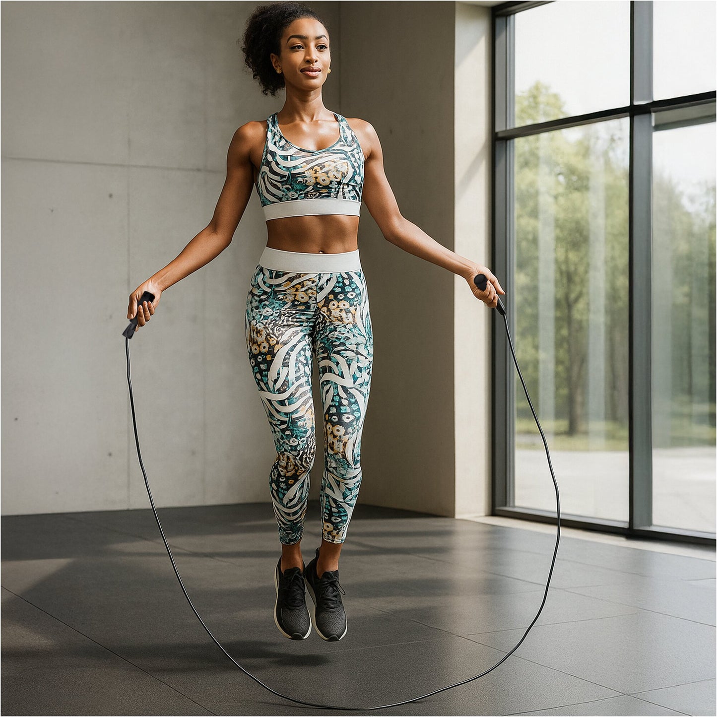 Ab Roller Set inkl. Kniematten, Springseil und Liegestützgriffe