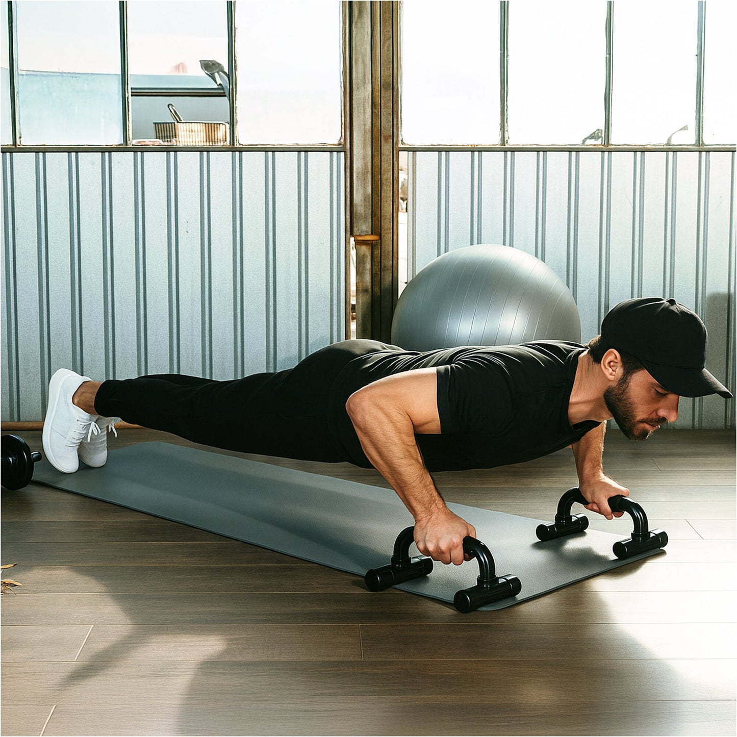 Ab Roller Set inkl. Kniematten, Springseil und Liegestützgriffe