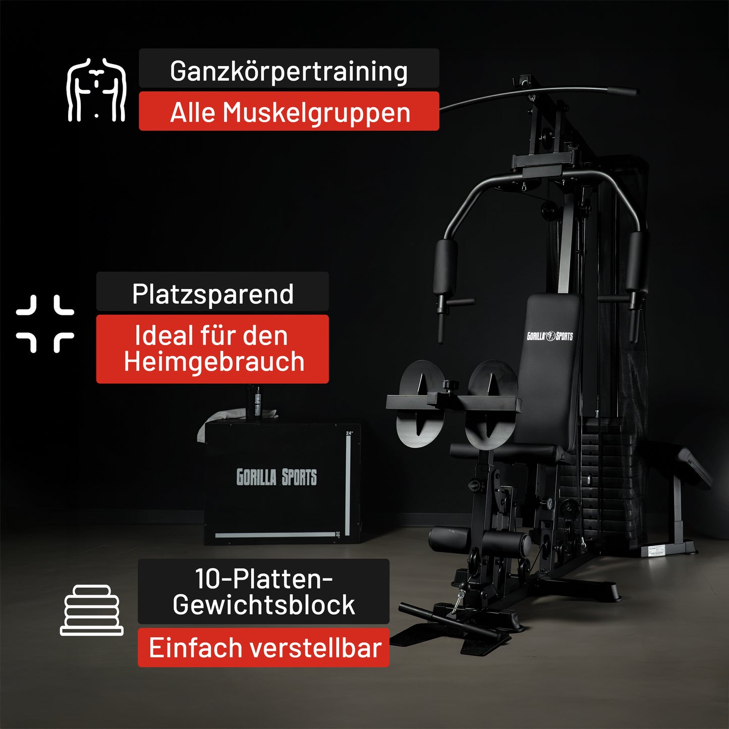 Kraftstation Home Gym inkl, Steckgewichte