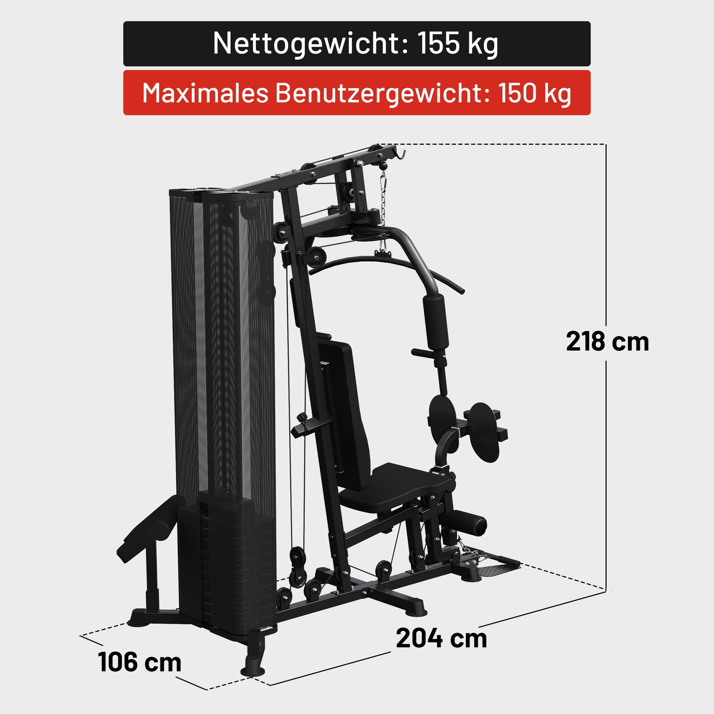 Kraftstation Home Gym inkl, Steckgewichte