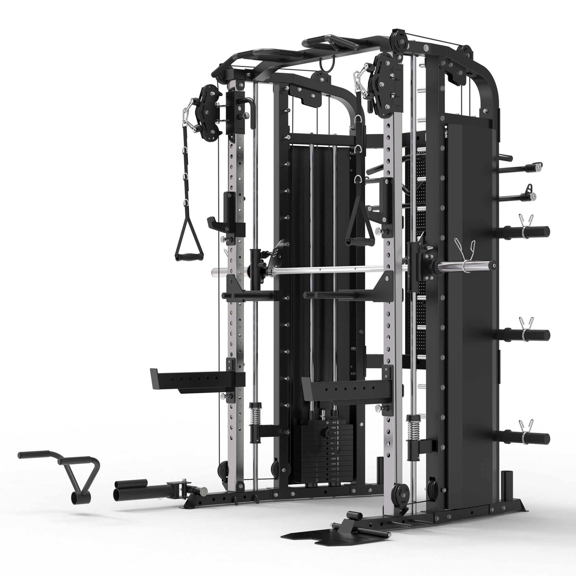 Smith Machine mit 2×60 kg Gewichten & Langhantel | Gorilla Sports ...