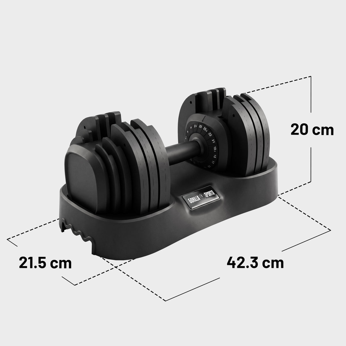 Kurzhantel verstellbar 25 kg inkl. Ablage