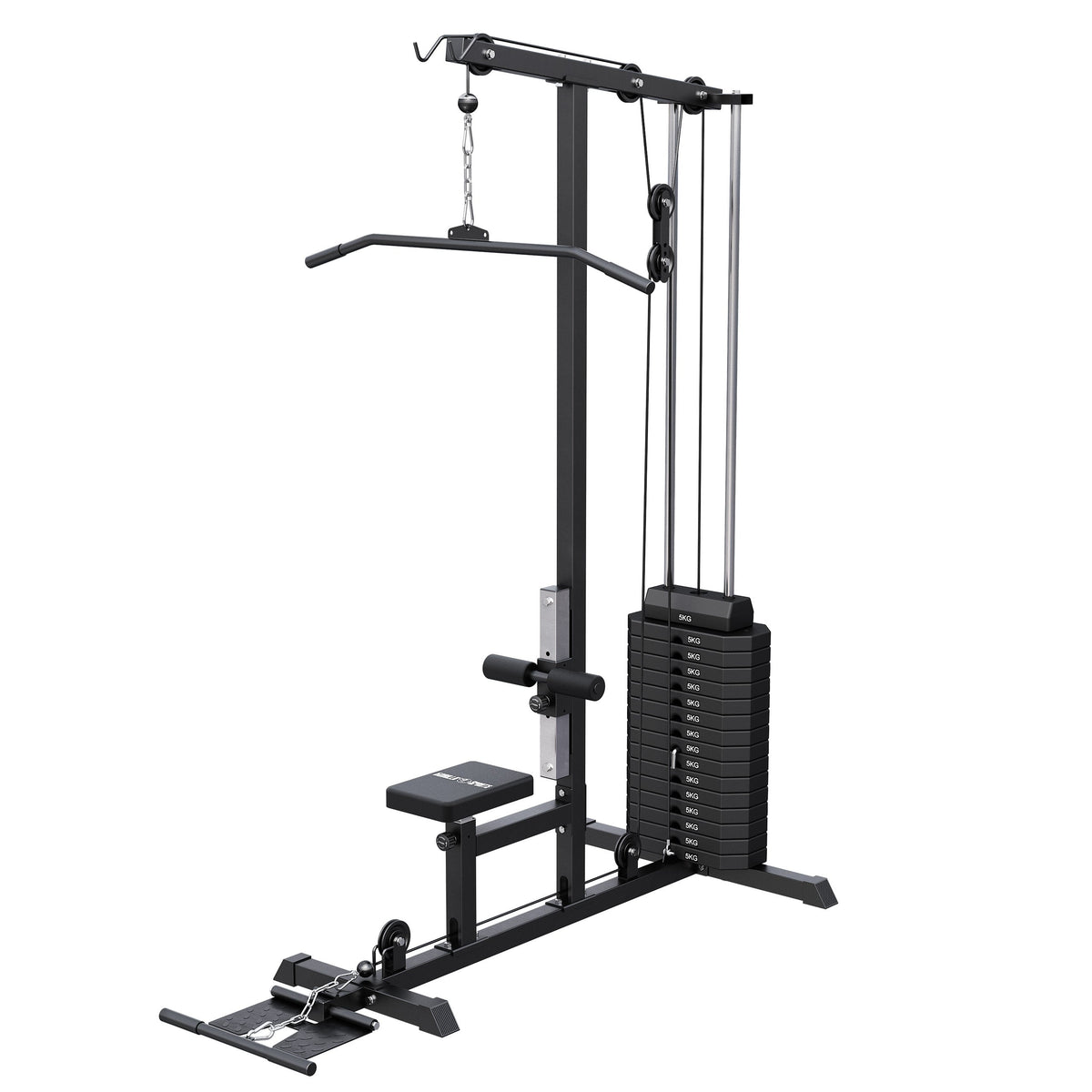 Multi-Latzugturm mit 80 kg Gewichtsblock – Schwarz