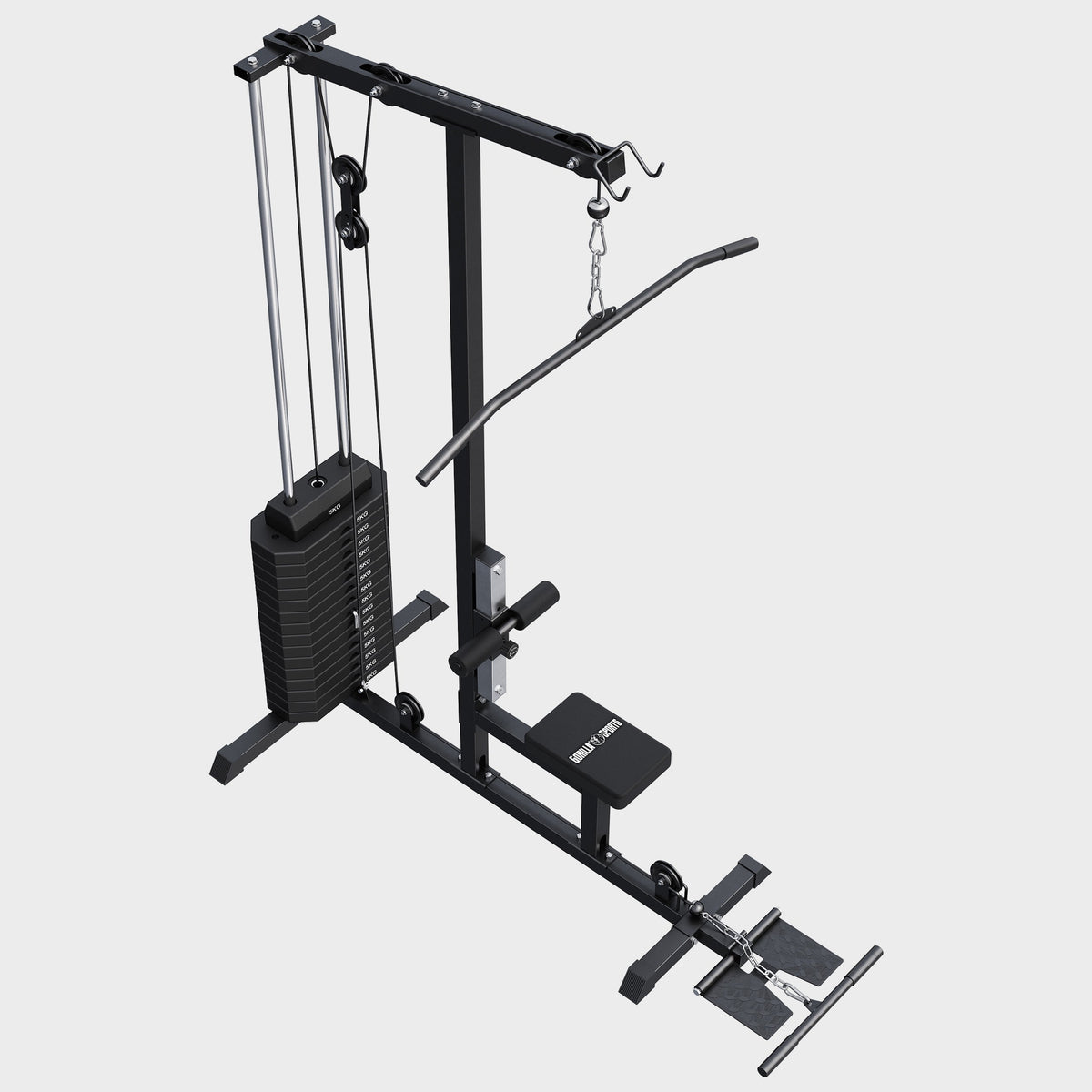 Multi-Latzugturm mit 80 kg Gewichtsblock – Schwarz
