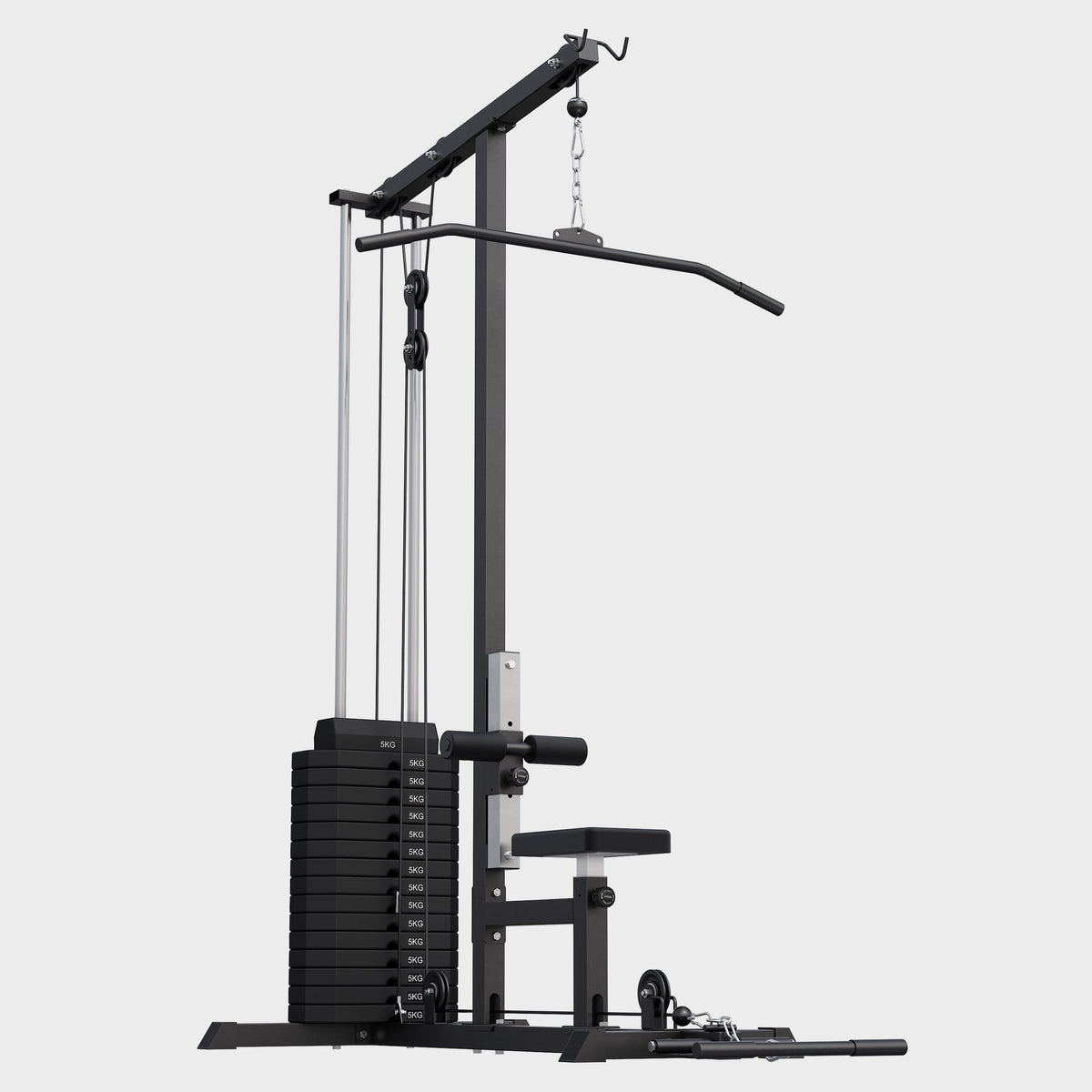 Multi-Latzugturm mit 80 kg Gewichtsblock – Schwarz