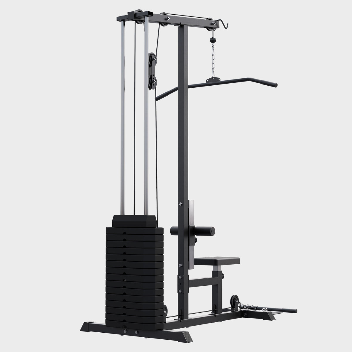 Multi-Latzugturm mit 80 kg Gewichtsblock – Schwarz