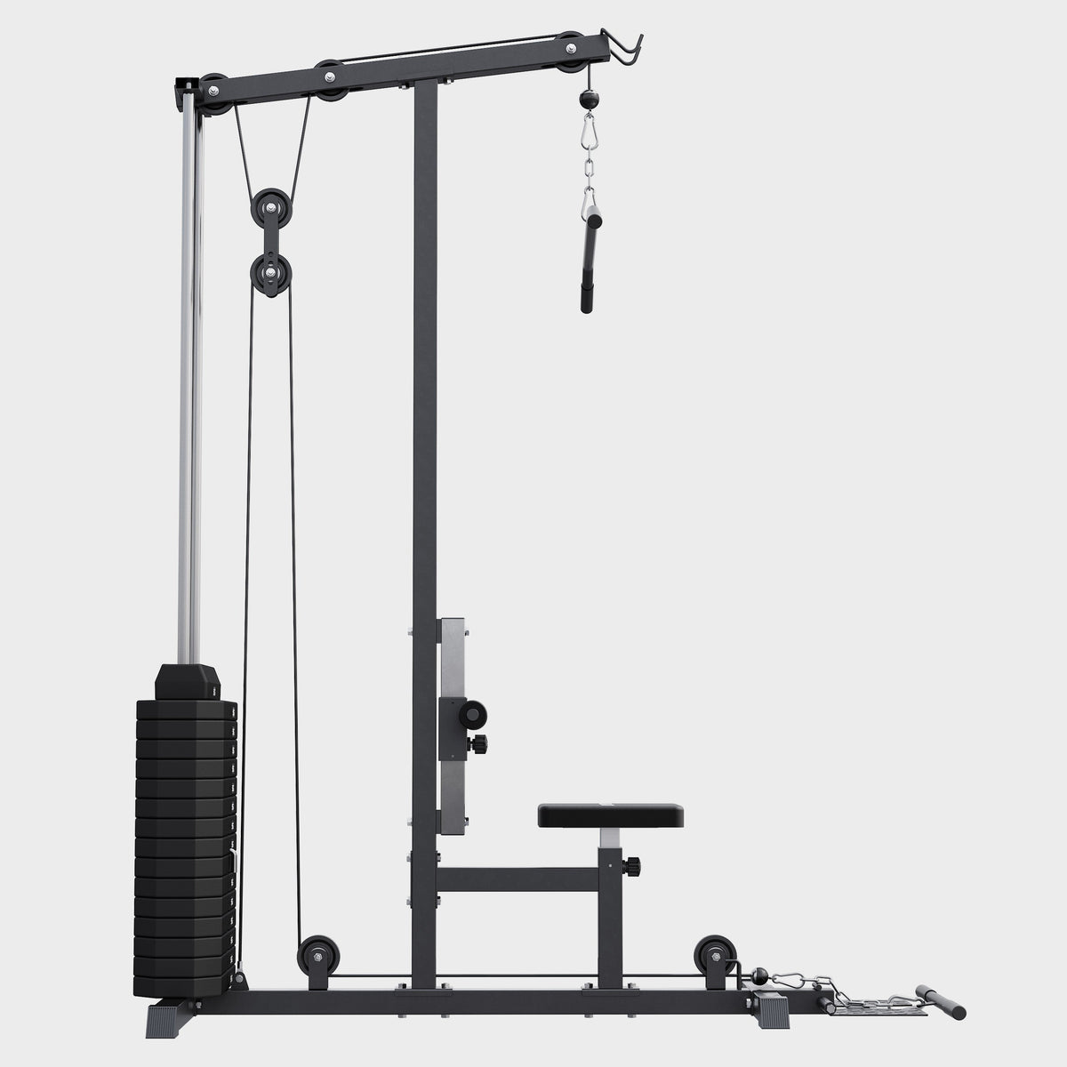 Multi-Latzugturm mit 80 kg Gewichtsblock – Schwarz
