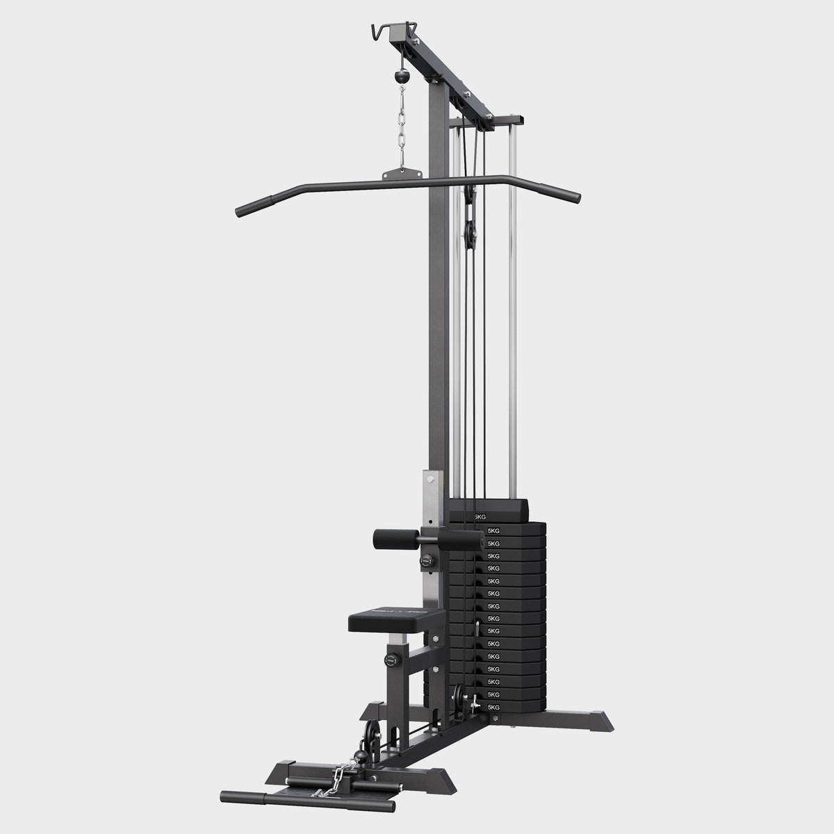 Multi-Latzugturm mit 80 kg Gewichtsblock – Schwarz