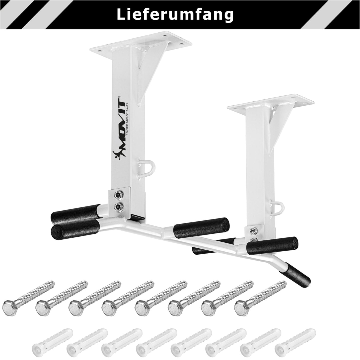 Klimmzugstange Deckenmontage Schwarz/Weiss