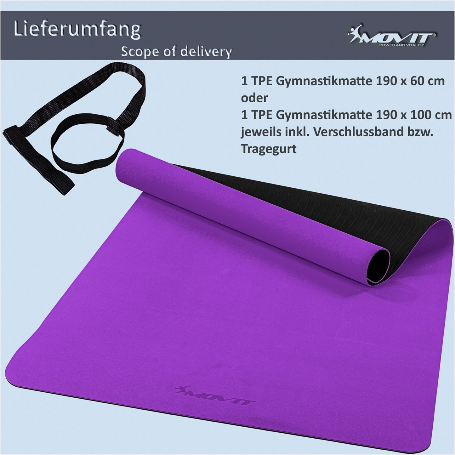 Gymnastikmatte 190 x 100 cm in verschiedenen Farben - Gorilla Sports DE