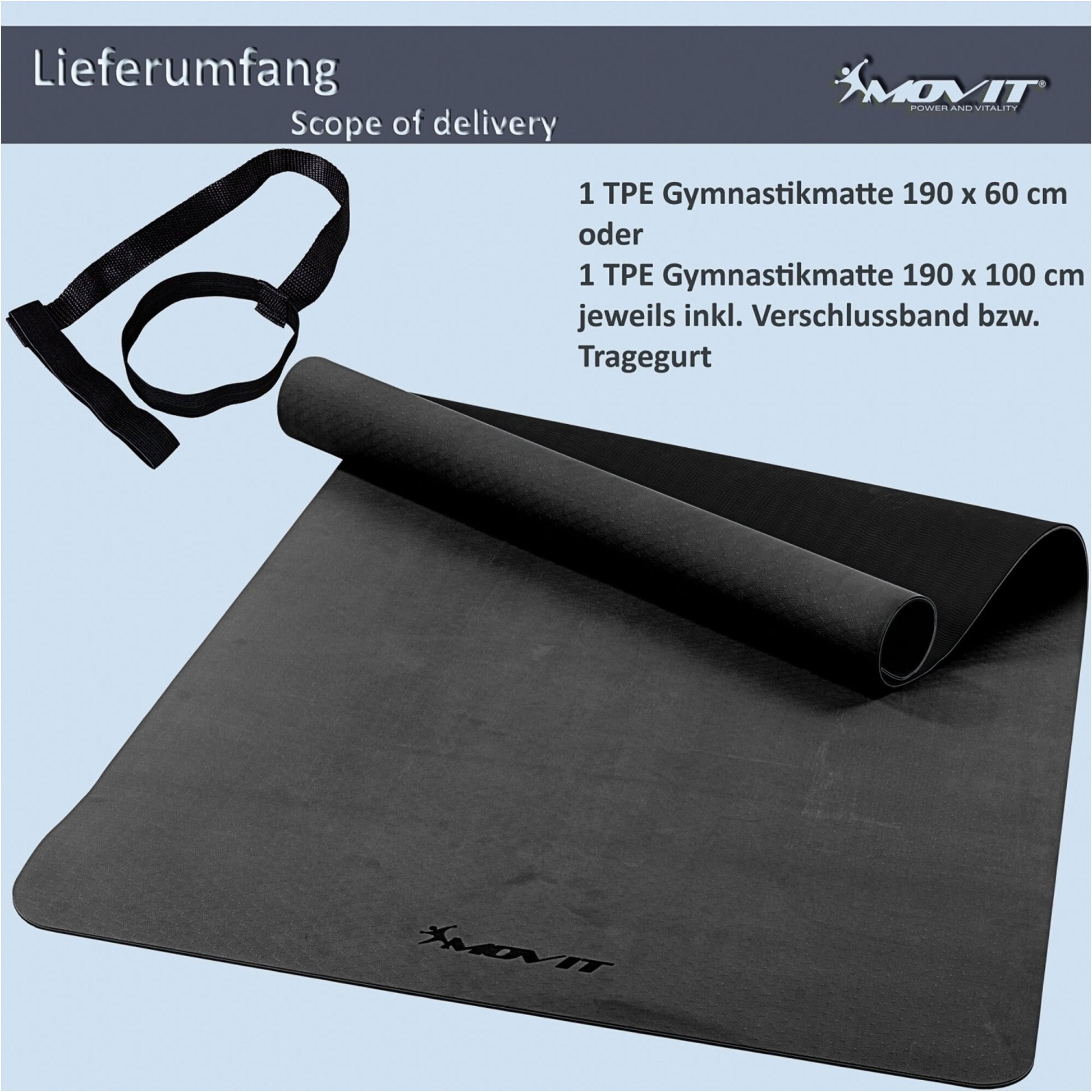 Gymnastikmatte 190 x 100 cm in verschiedenen Farben - Gorilla Sports DE