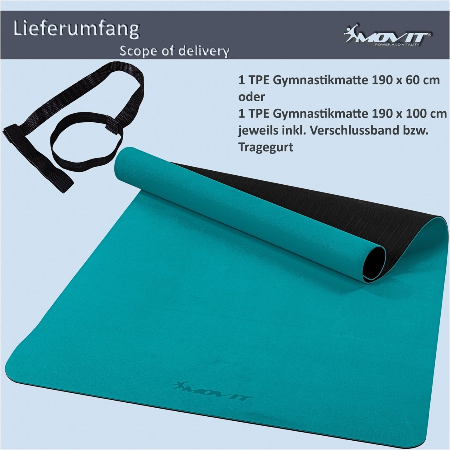 Gymnastikmatte 190 x 100 cm in verschiedenen Farben - Gorilla Sports DE