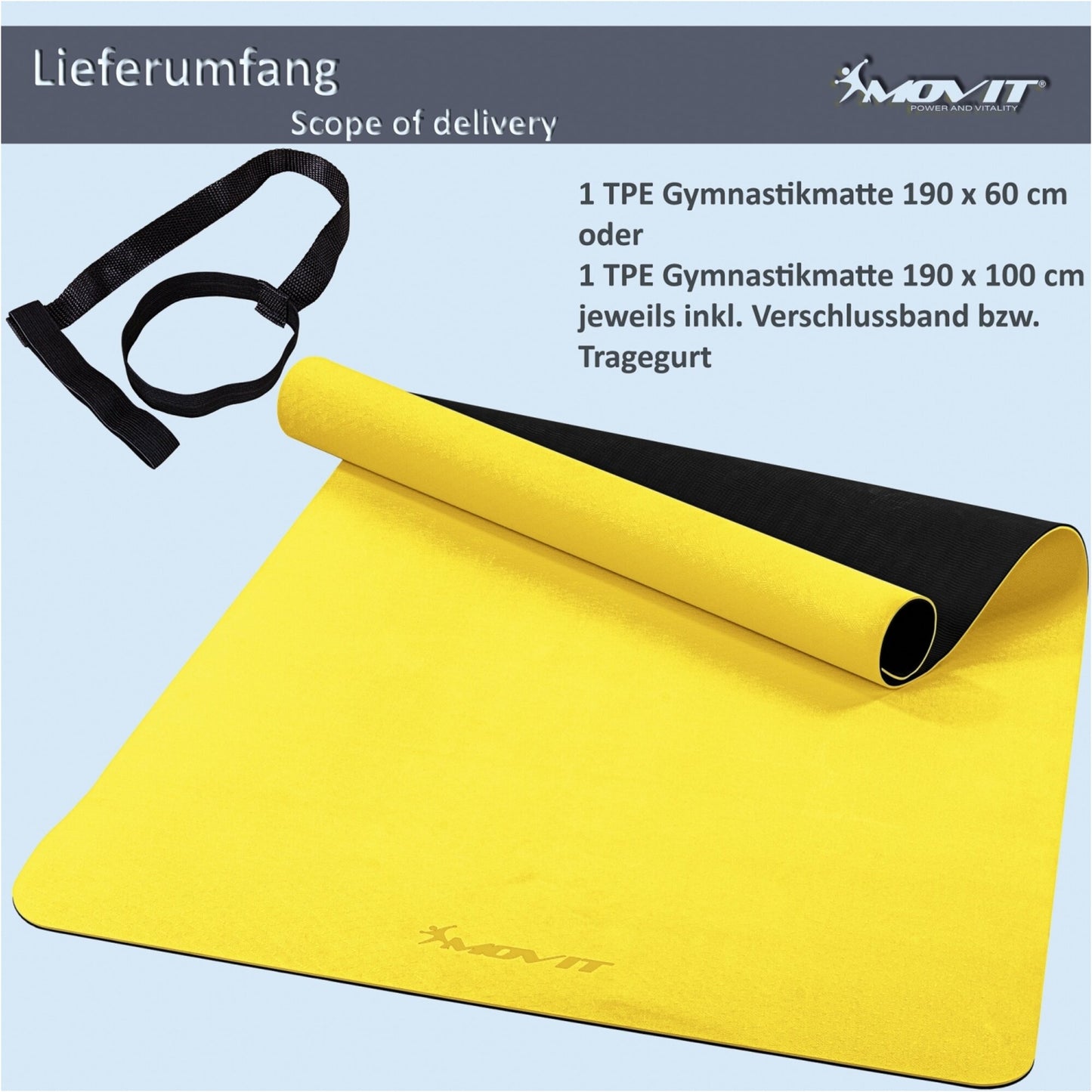 Gymnastikmatte 190 x 100 cm in verschiedenen Farben - Gorilla Sports DE