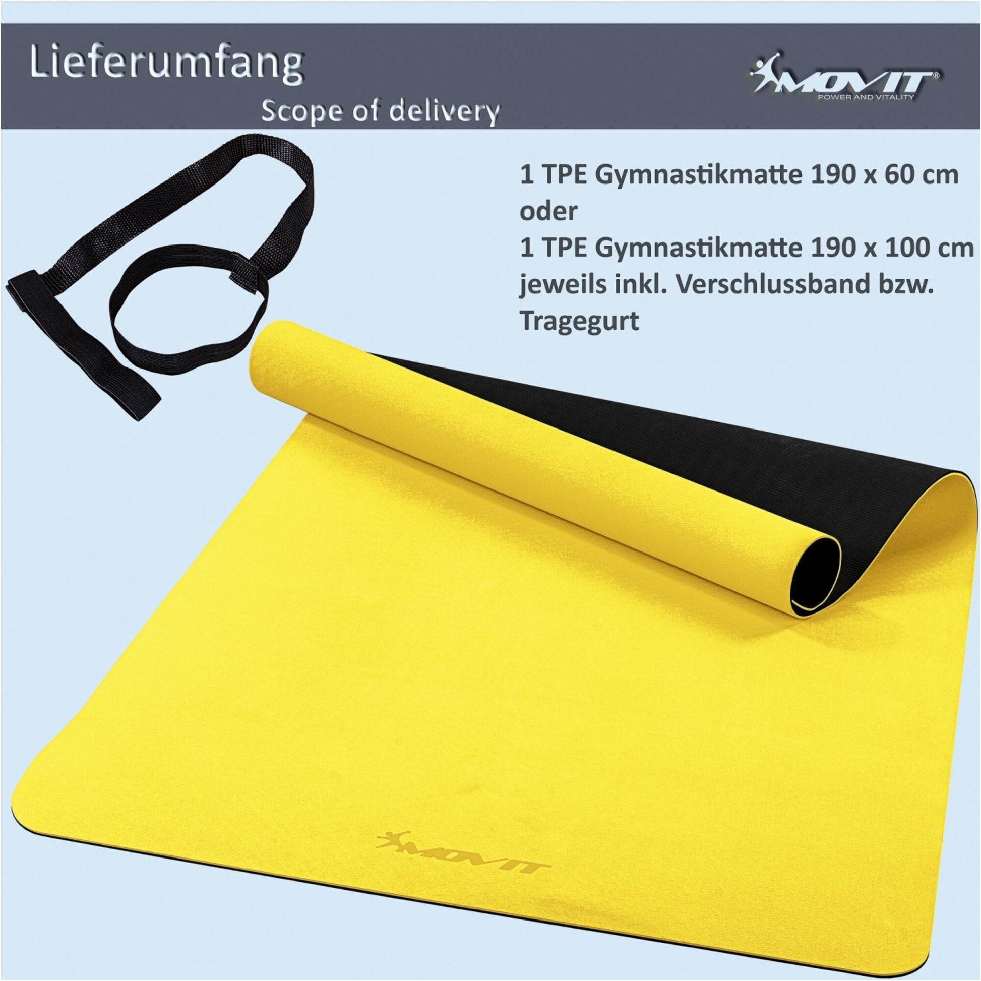 Gymnastikmatte 190 x 100 cm in verschiedenen Farben - Gorilla Sports DE