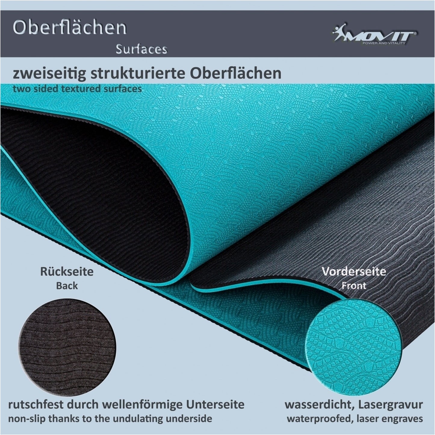 Gymnastikmatte 190 x 100 cm in verschiedenen Farben - Gorilla Sports DE