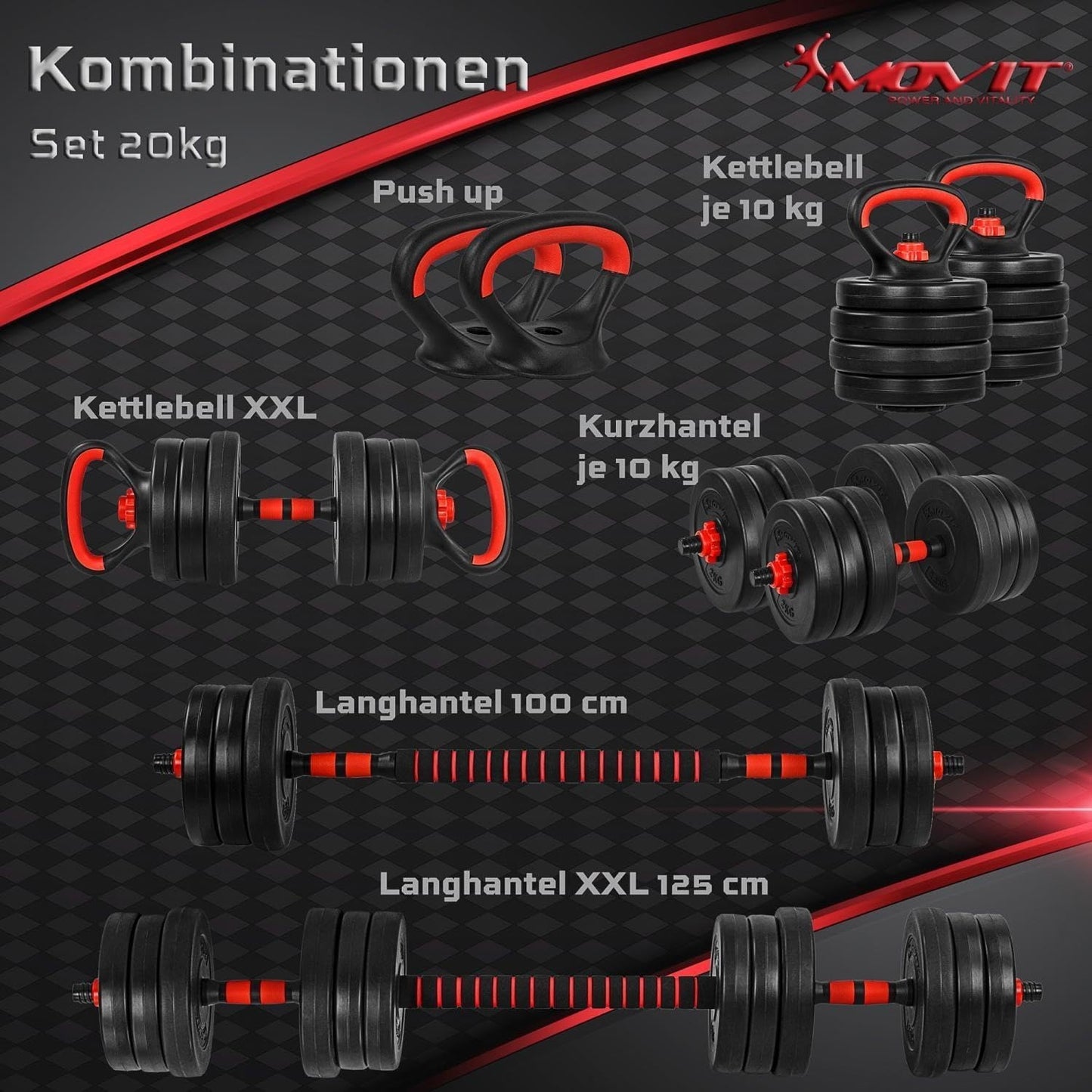 Hantelset 6in1 20 - 30 kg